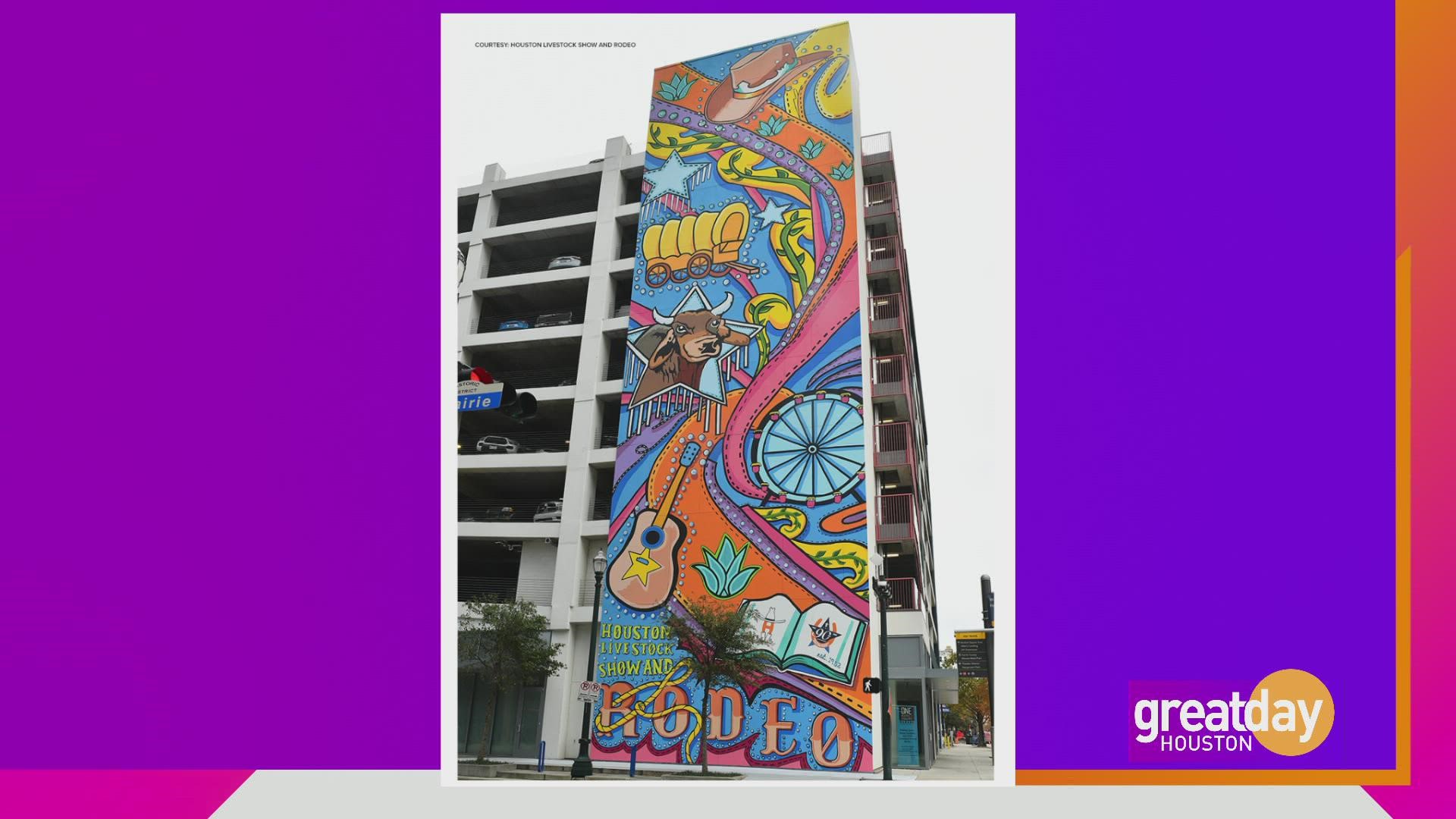 GONZO247 was the lead artist who designed the nine story mural and painted it with the help of a team of seven other local artists