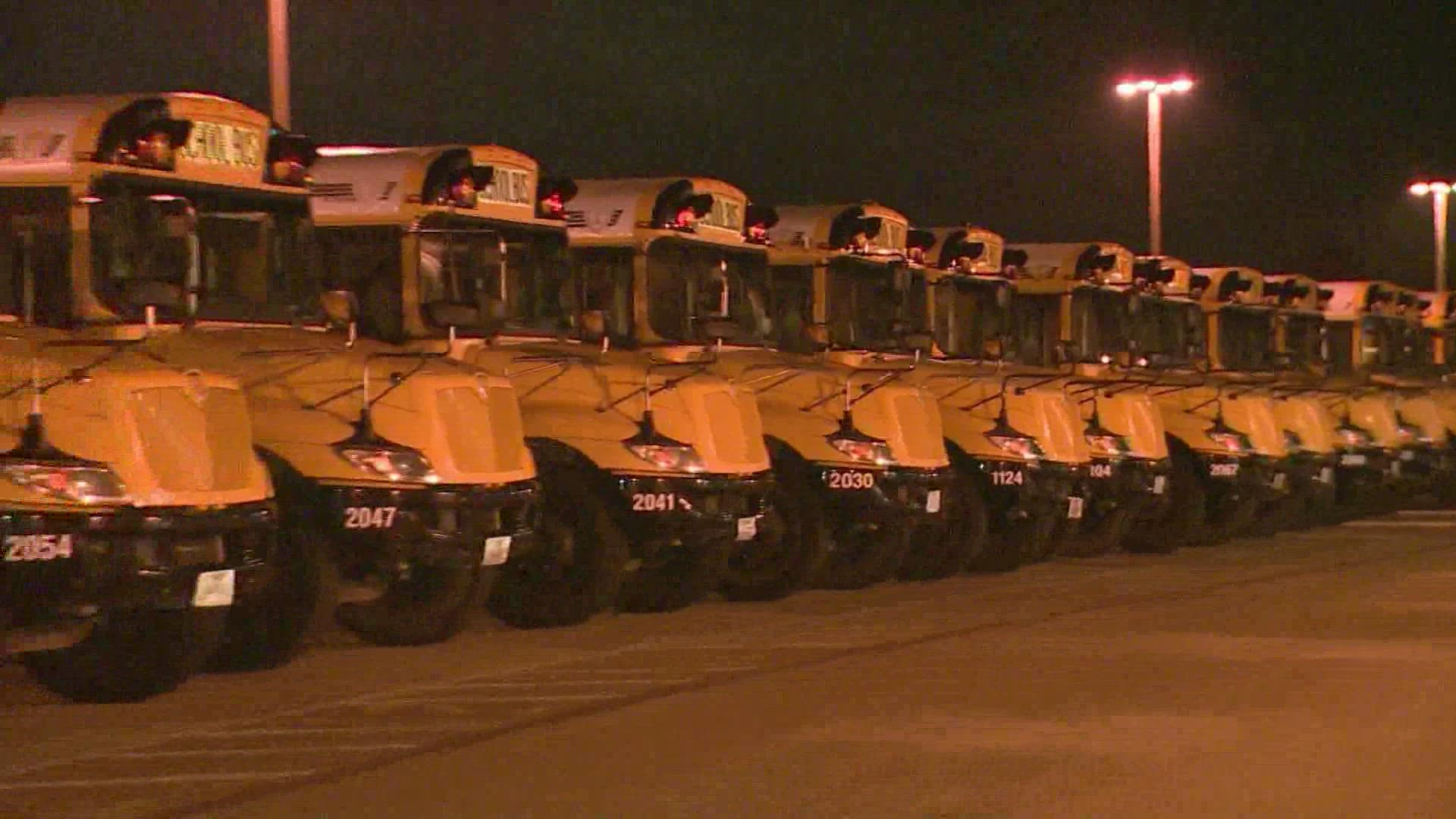 Fort Bend ISD bus drivers were up bright and early preparing their vehicles, including deep cleaning, ahead of picking up students for first day of school.