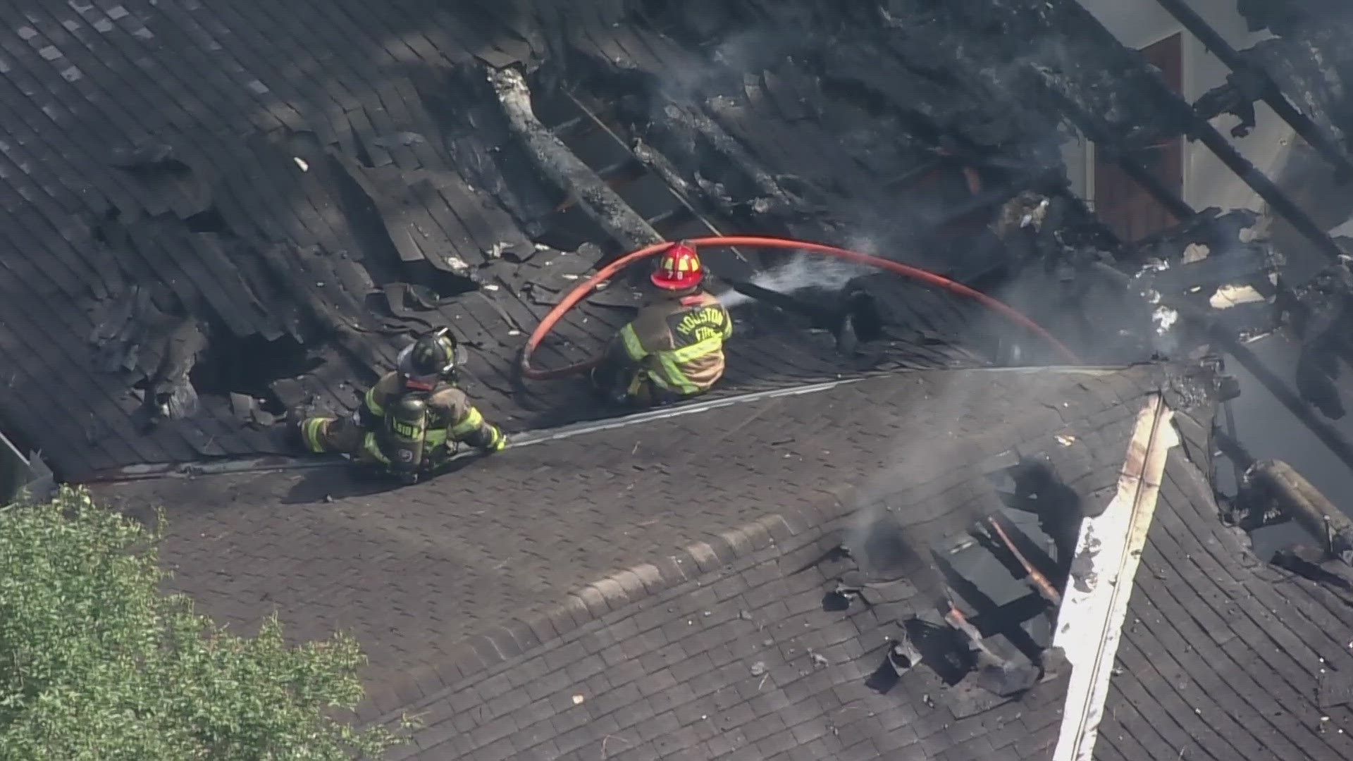 HFD said the fire broke out at a house on Memorial Drive near the West Loop.