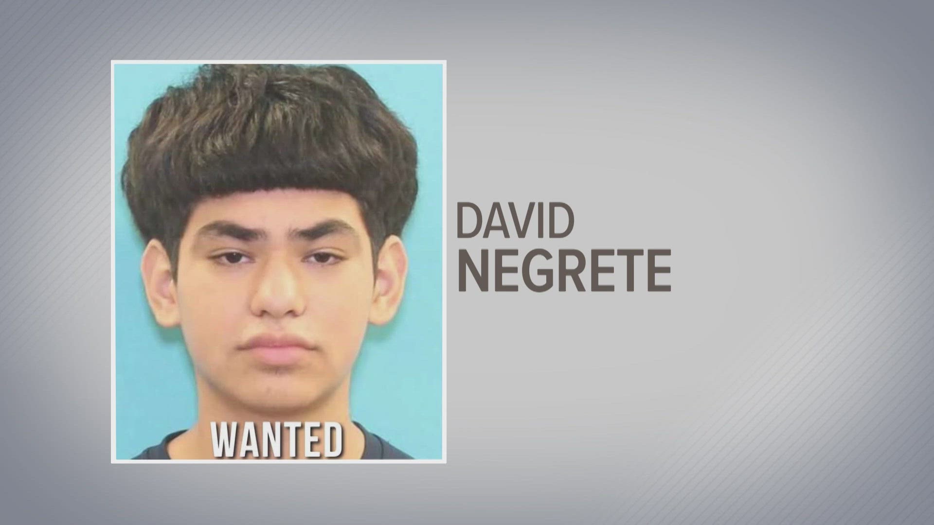 Police say David Negrete, 19, is wanted on a charge of aggravated assault with a deadly weapon and he should be considered "armed and dangerous."