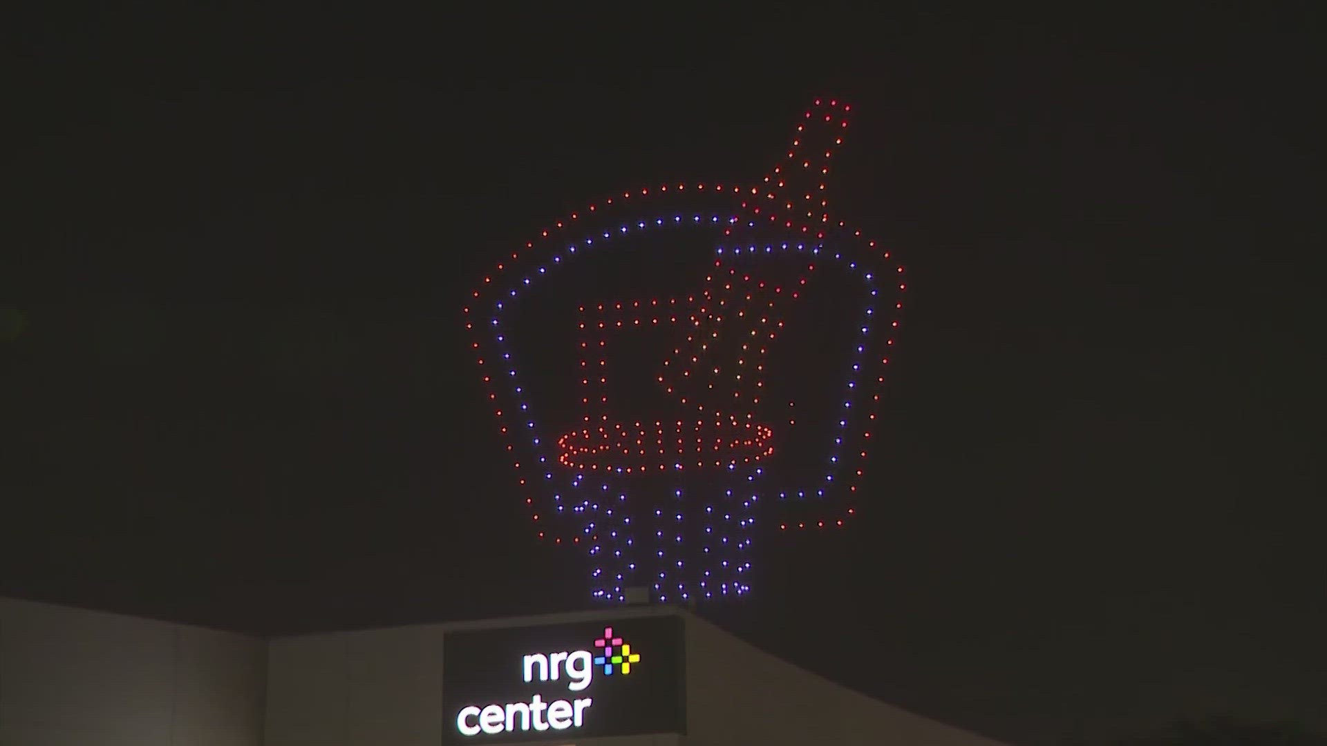 The drones were over NRG Stadium after the first two games of the Final Four on Saturday.
