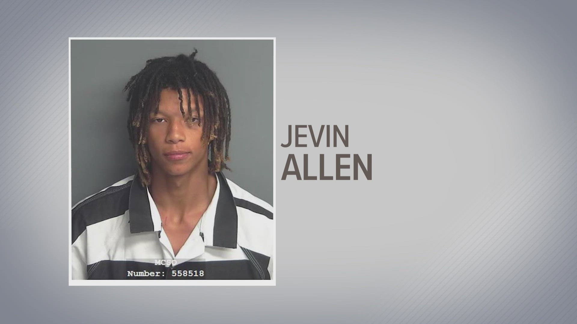 Jevin Allen is charged with assault on a public servant. His older brother, Jarrick Allen was also arrested and charged with the same crime for joining the attack.