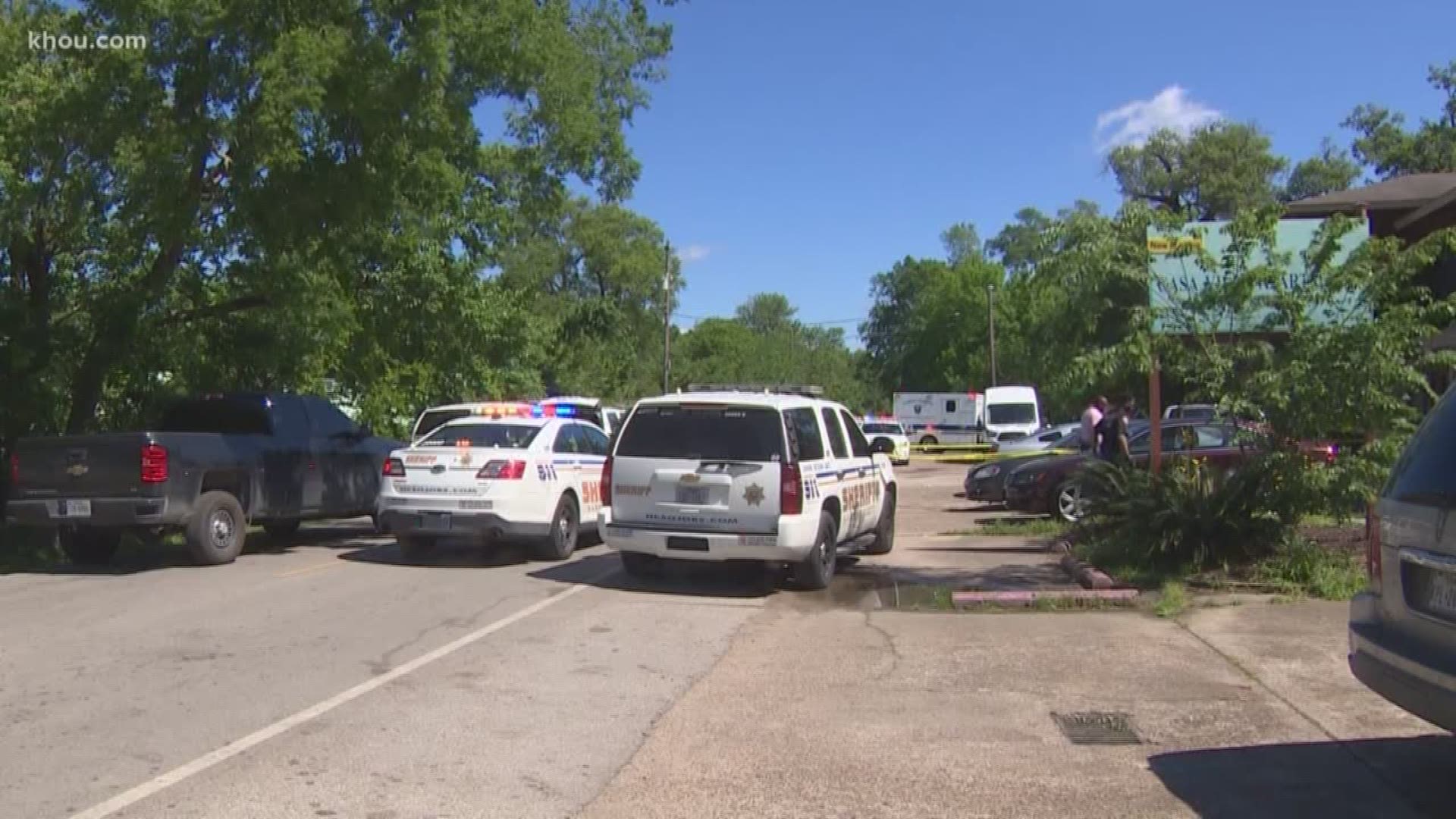 A man was shot and killed after getting into a fight with one of his neighbors in east Harris County on Thursday, deputies said.