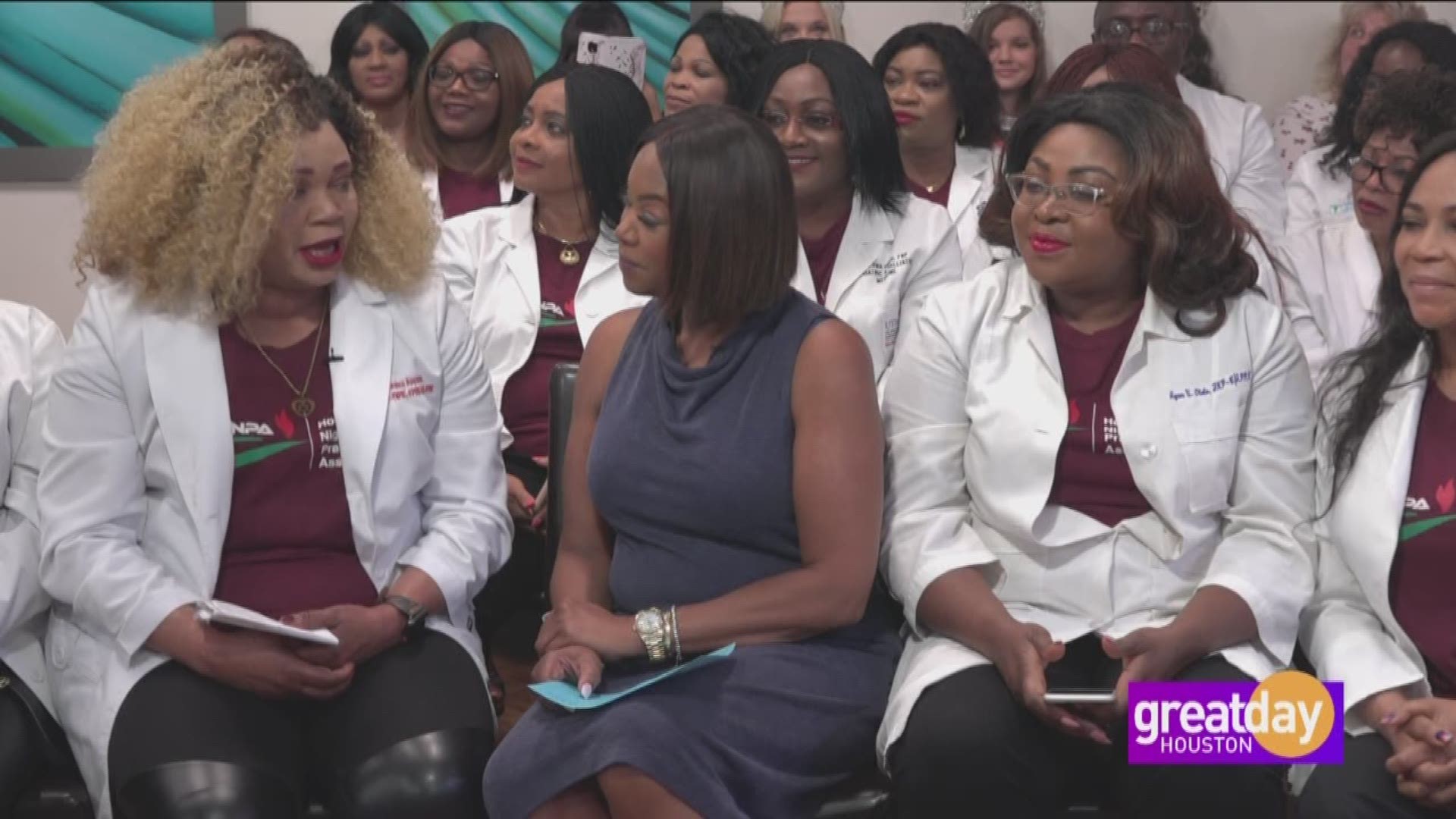 Members of the Houston Area Nigerian Nurse Practitioners Association joined the Great Day Houston live studio audience.