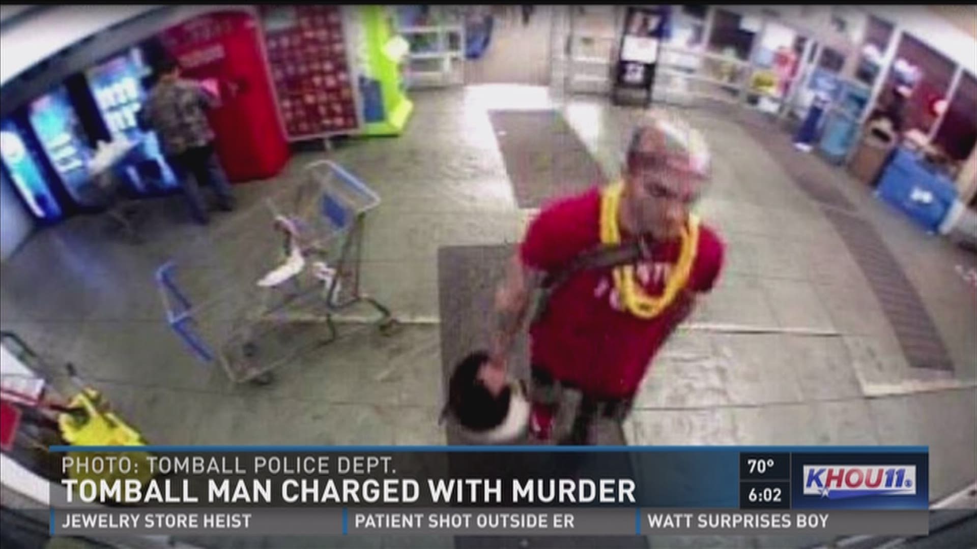 The Tomball Police Department is looking for a man charged with murder after a physical altercation with an "acquaintance" early Monday morning in Walmart. The victim later died from his injuries. 