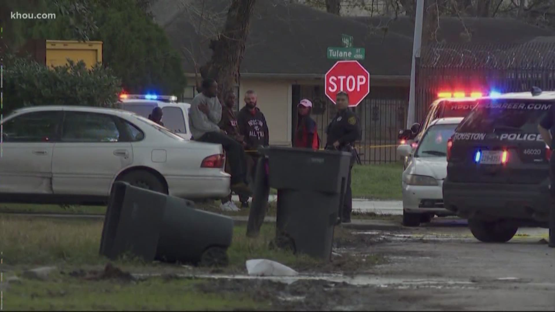 A man is dead after shooting four people in north Houston. Police say he was killed by an officer.