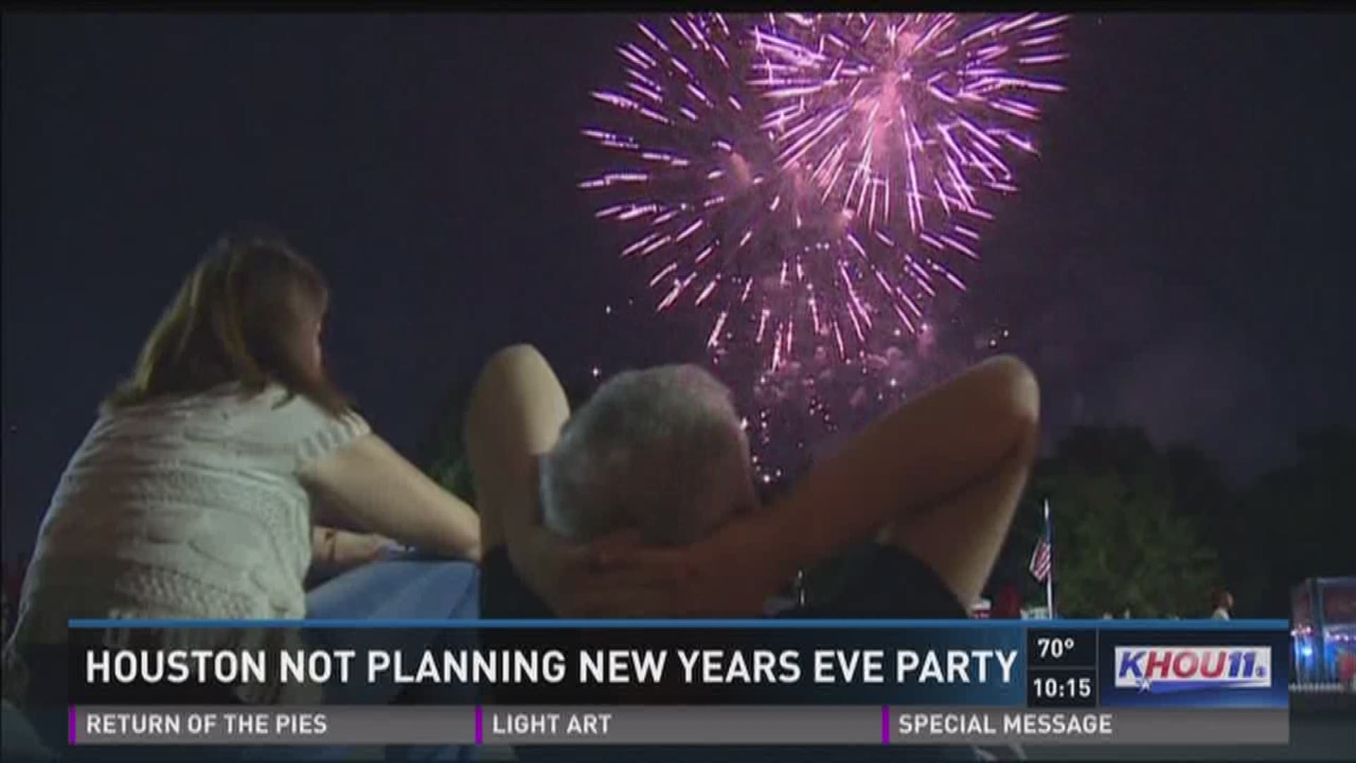 The Houston area won't be seeing a fireworks show to bring in the new year. 