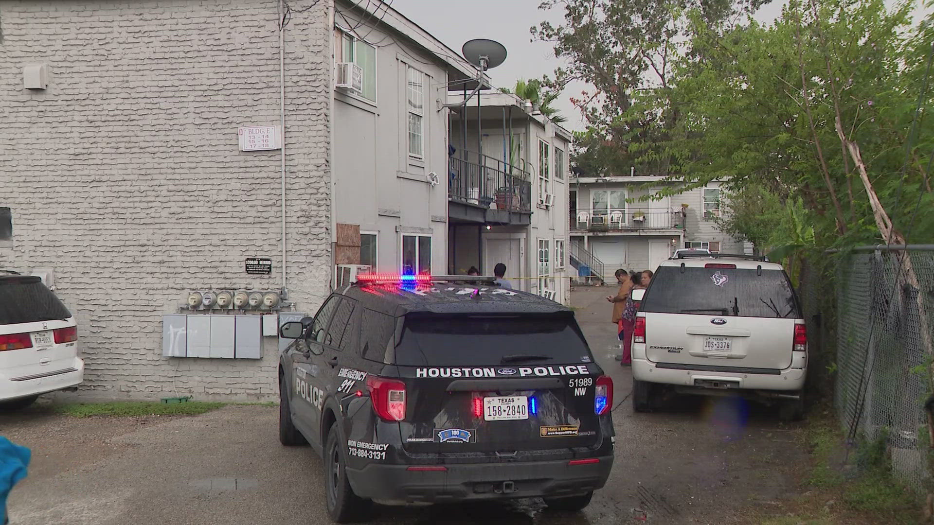 HPD said two people were found at the apartment complex with multiple stab wounds.