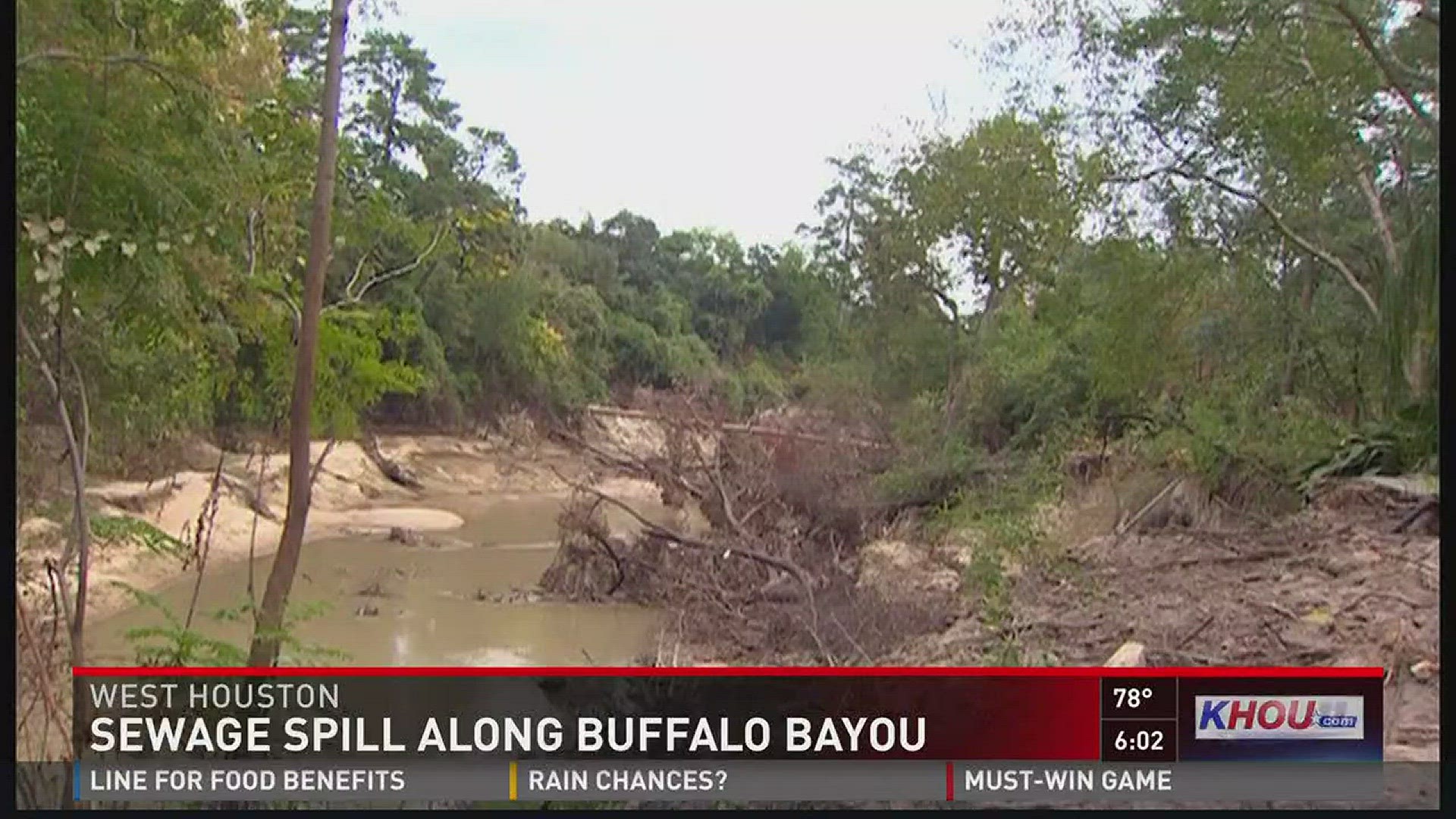 Public Works crews are making repairs after an embankment along Buffalo Bayou collapsed in west Houston on Thursday.