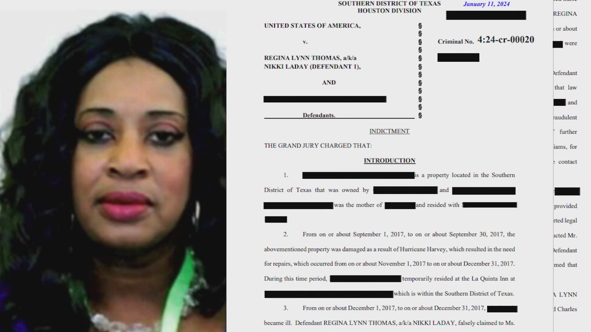 A federal warrant was issued for her arrest on January 12. She faces more than 65 charges of wire fraud and conspiracy to commit wire fraud, according to the FBI.