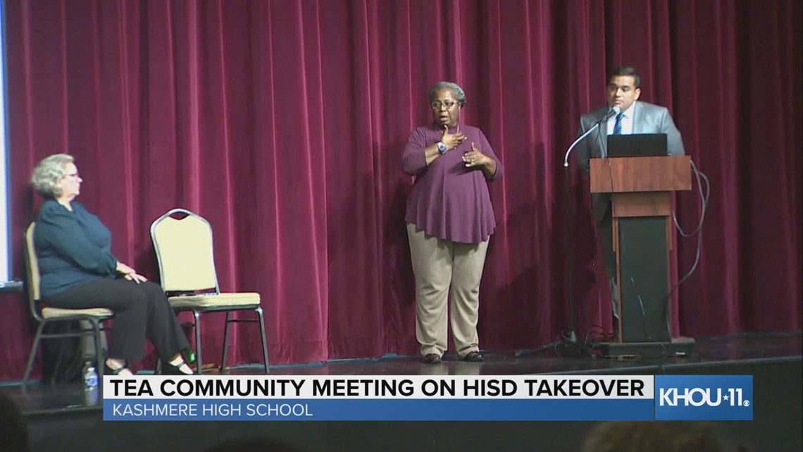 Full meeting TEA hosts final community meeting on HISD takeover