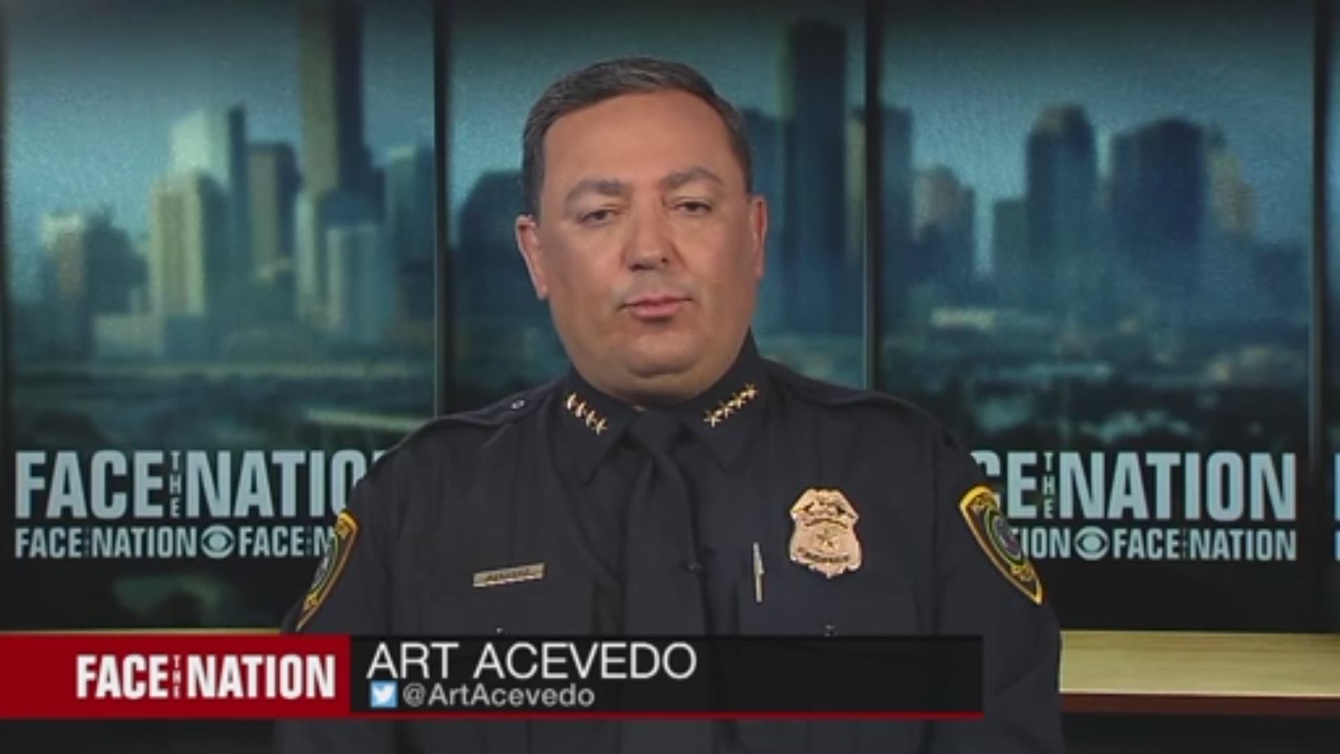 Houston's top cop went on national TV Sunday to talk about Friday's tragedy in Santa Fe.