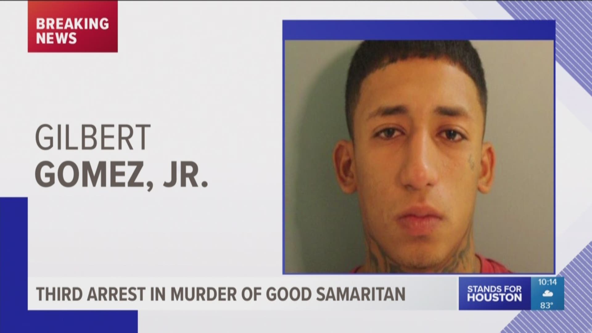 A third suspect has been arrested in the murder of a Good Samaritan who was saving a teenage neighbor from armed robbers.