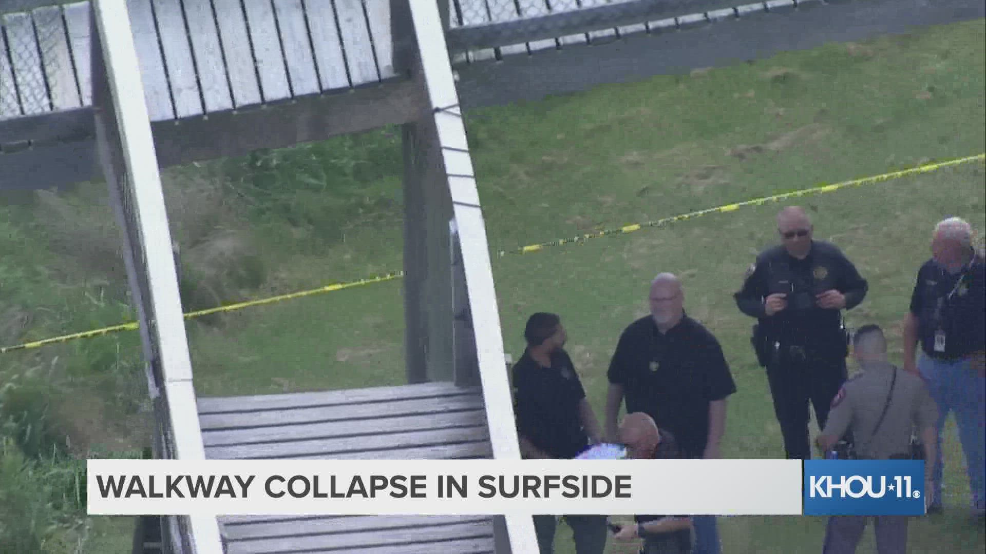 The collapse happened Thursday afternoon in Surfside Beach.