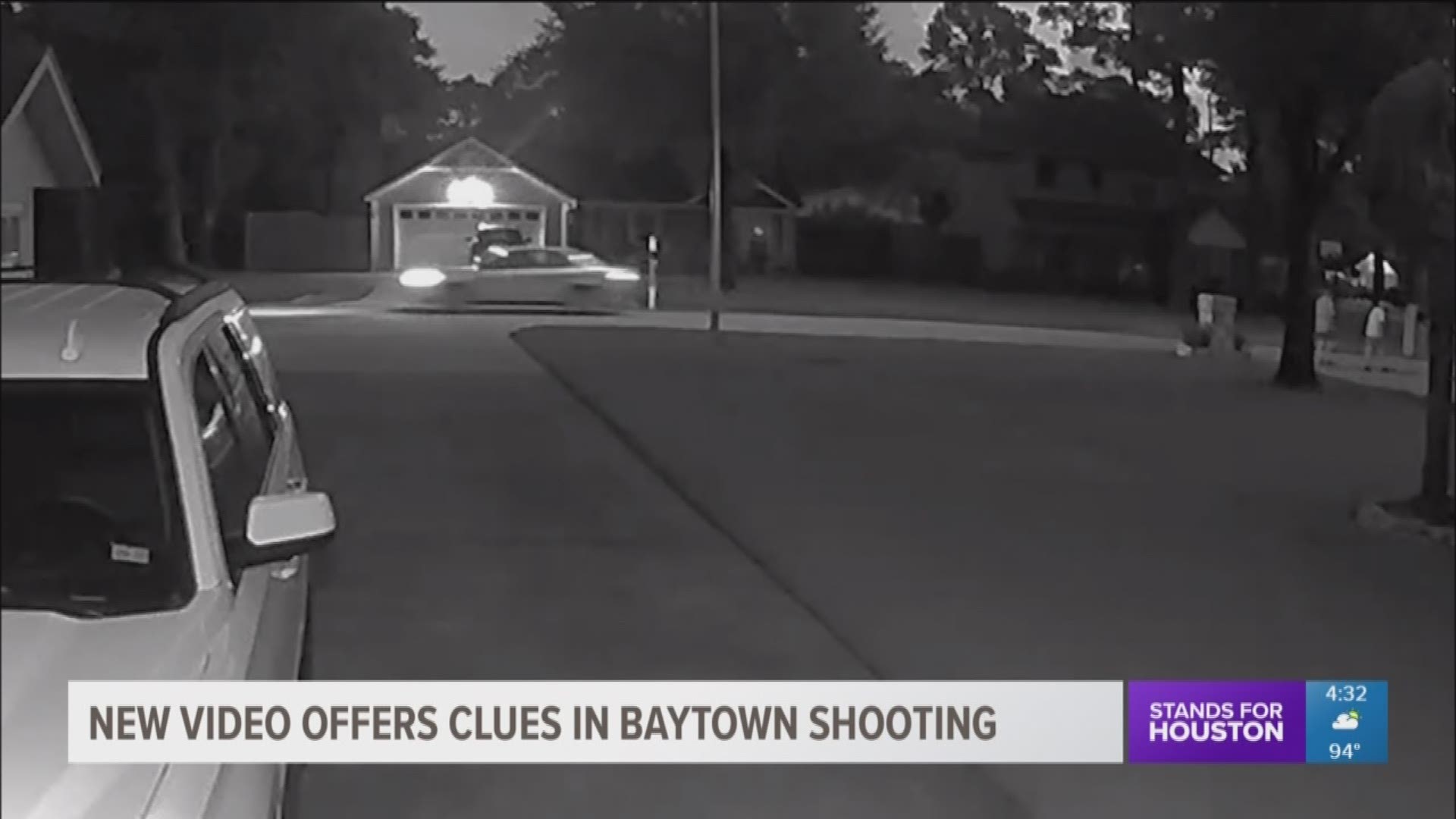 Baytown Police released new video Thursday of what they believe is the vehicle involved in a shooting that left an 84-year-old man injured.