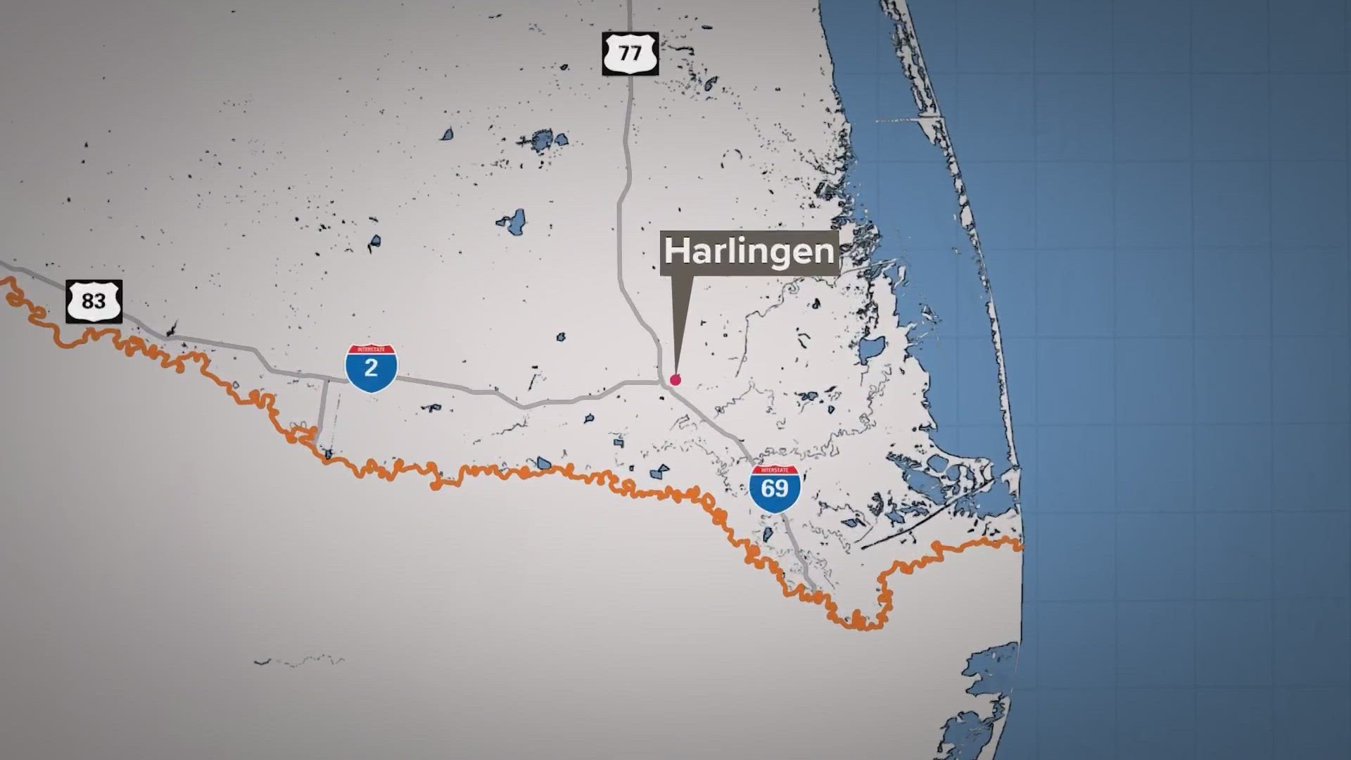 The child and her family were in custody at a border station in Harlingen before she was transported to a local hospital.