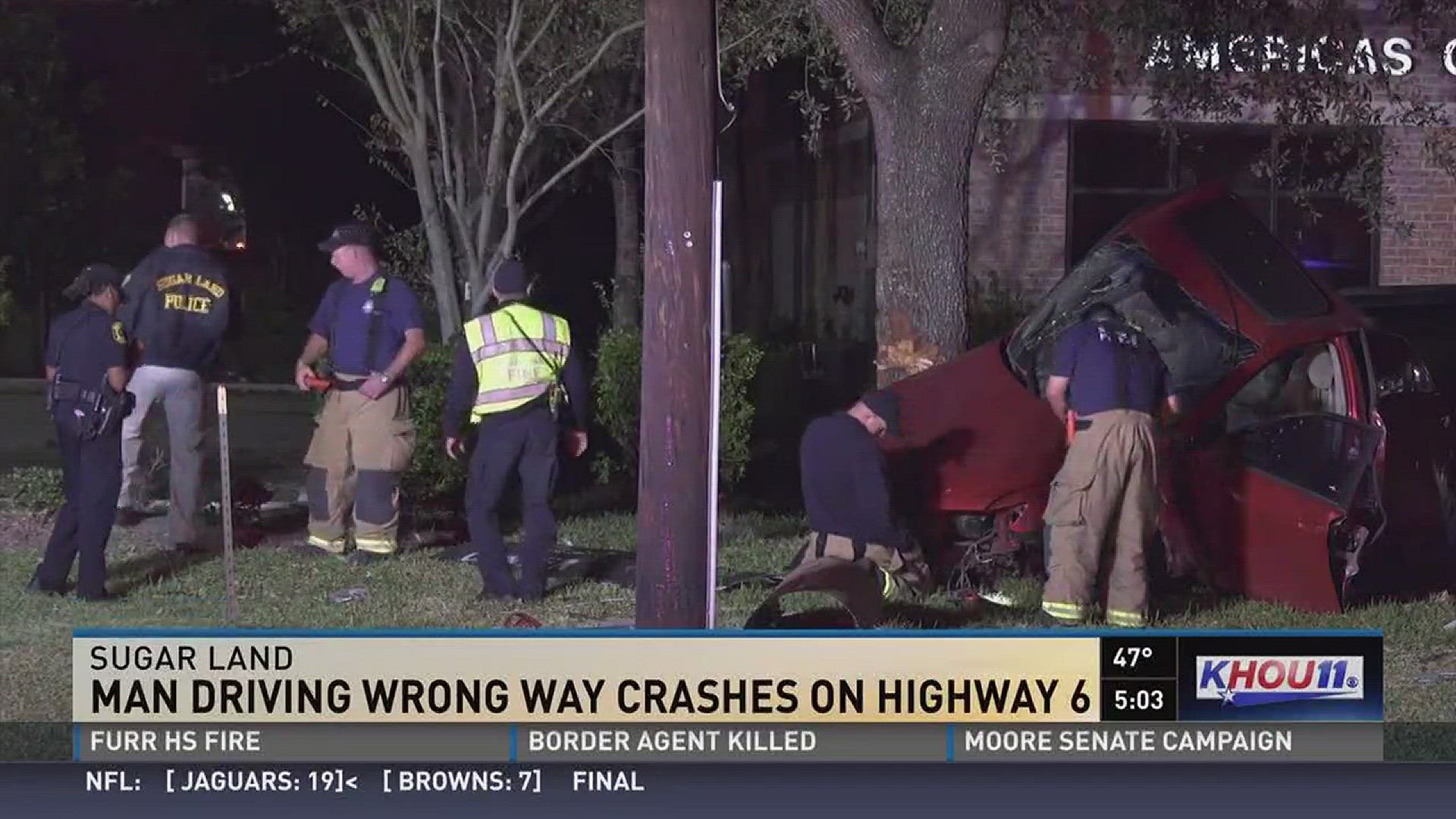 Man critical after wrong-way crash on Highway 6 in Sugar Land | khou.com