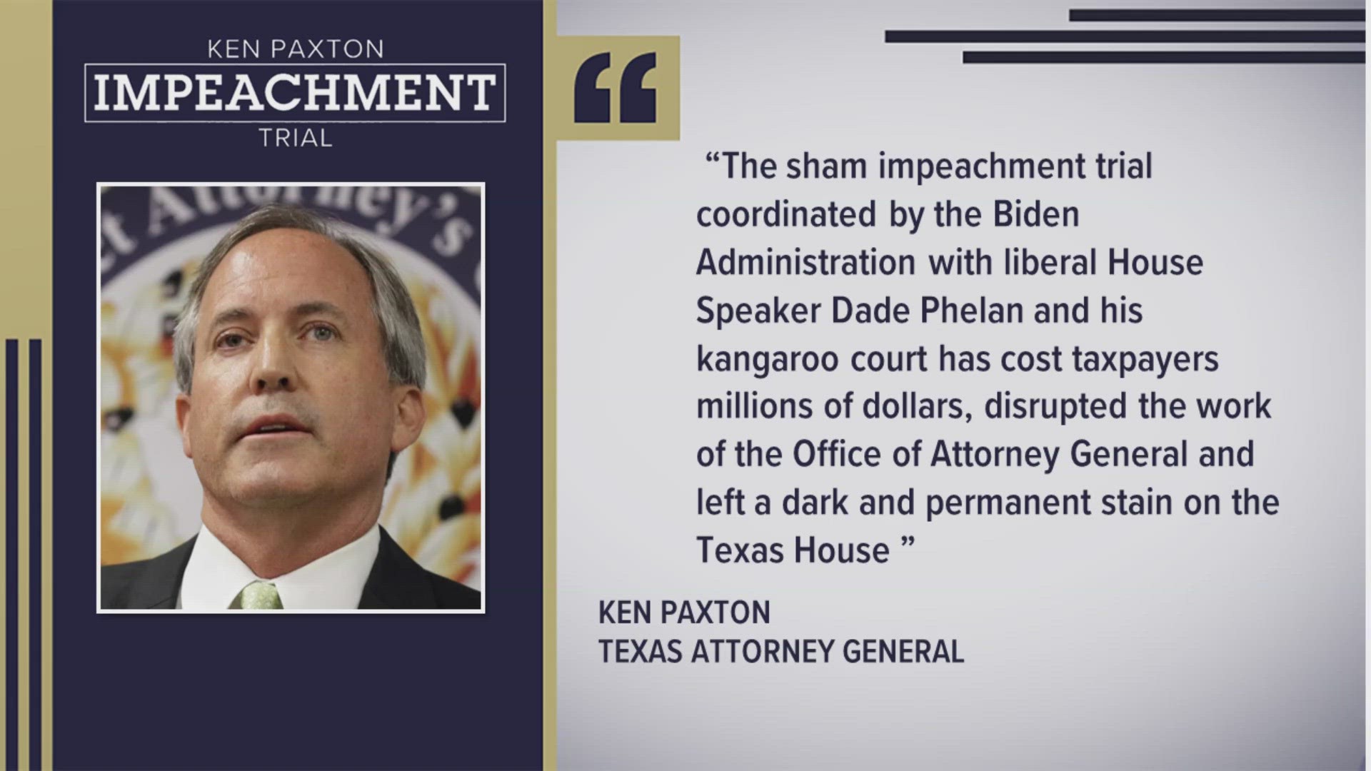 The Republican Texas attorney general was fully acquitted Saturday of corruption charges in a historic impeachment trial with the votes primarily along party lines.