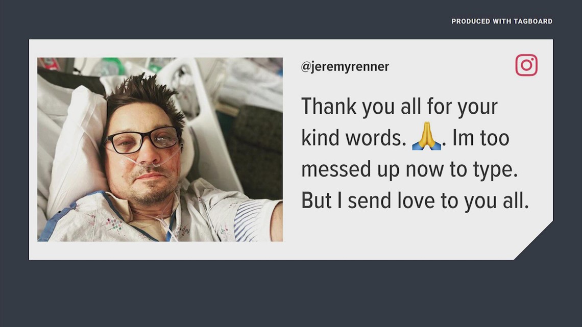 Jeremy Renner posts update after snowcat accident caused serious injuries