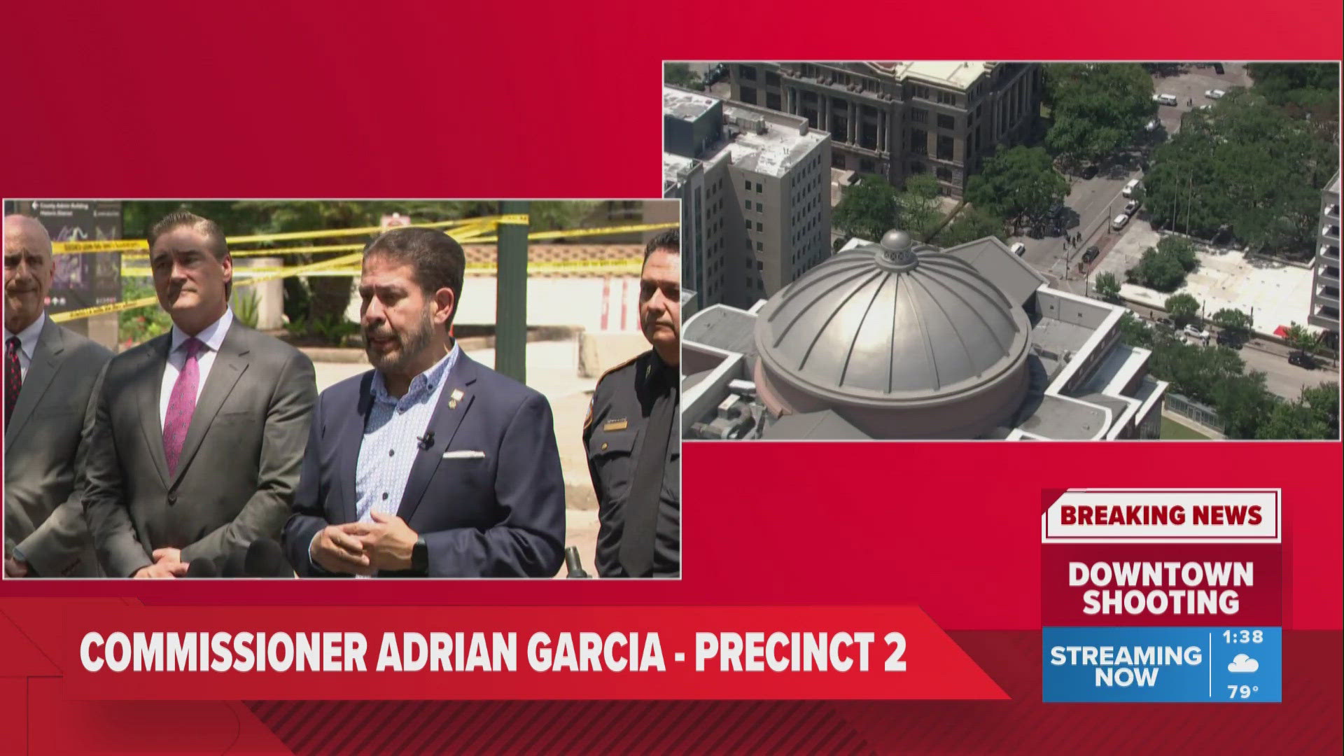 Harris County Precinct 2 Commissioner Adrian Garcia describes the injured constable deputy after a shooting in Houston. She was receiving emergency care.