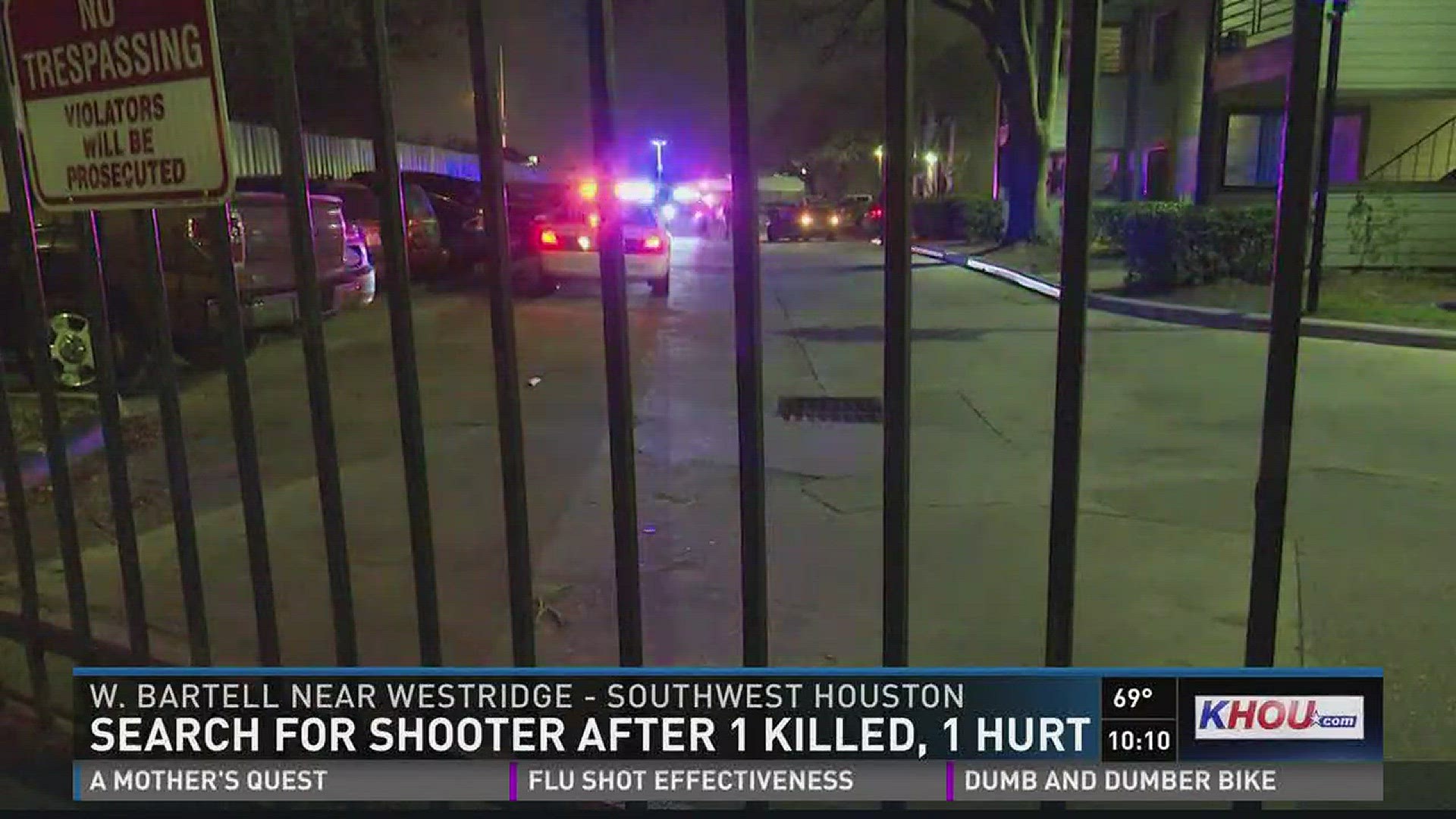 One person died and another was injured following a shooting Thursday night in southwest Houston.