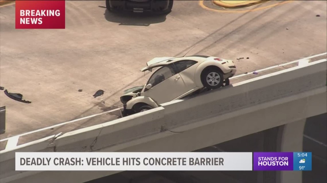 Vehicle Hits Concrete Barrier, 2 People Killed | Khou.com