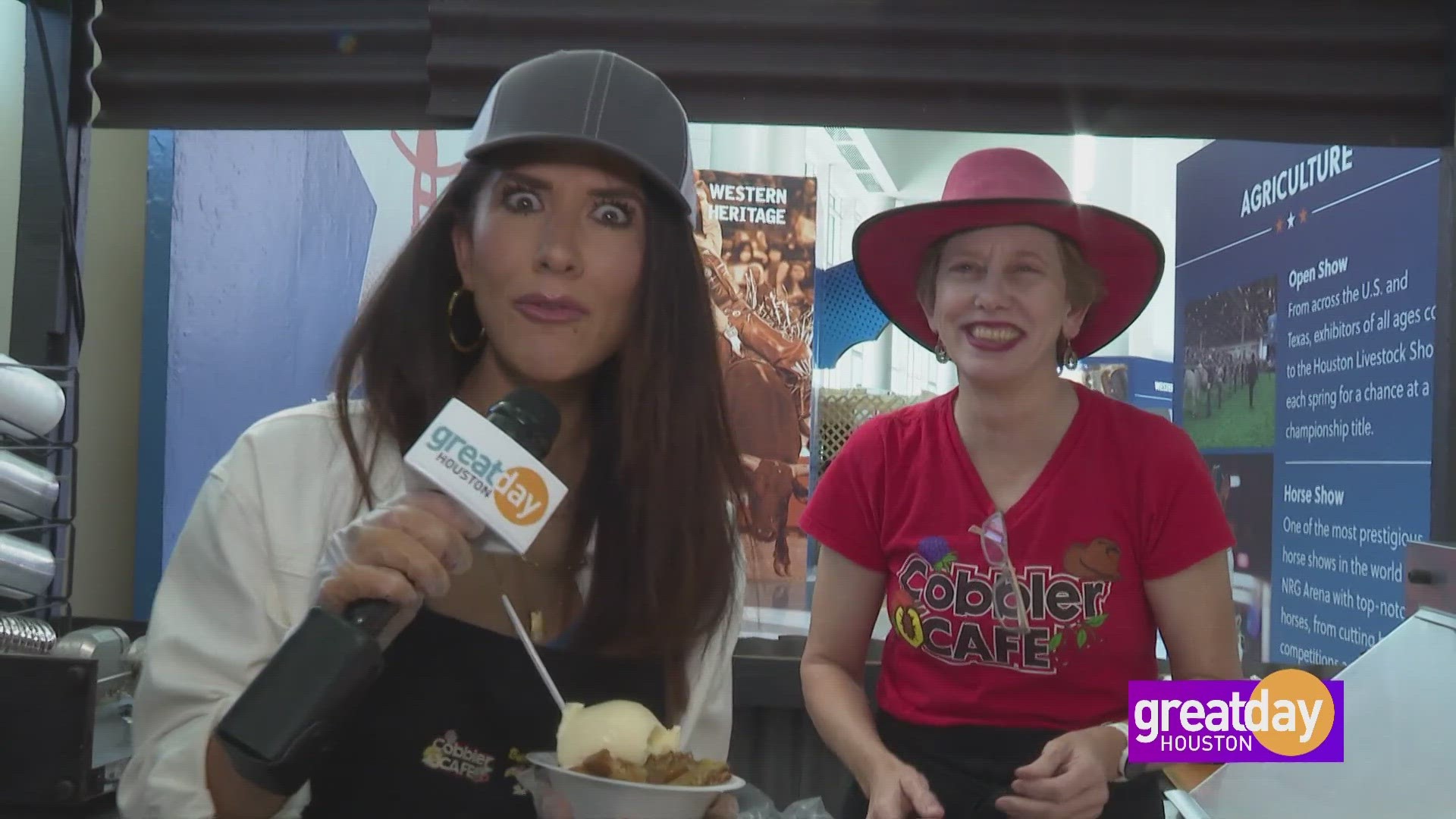 Great Day's Cristina Kooker goes buckwild trying on hats, eating all the food she saw and more.