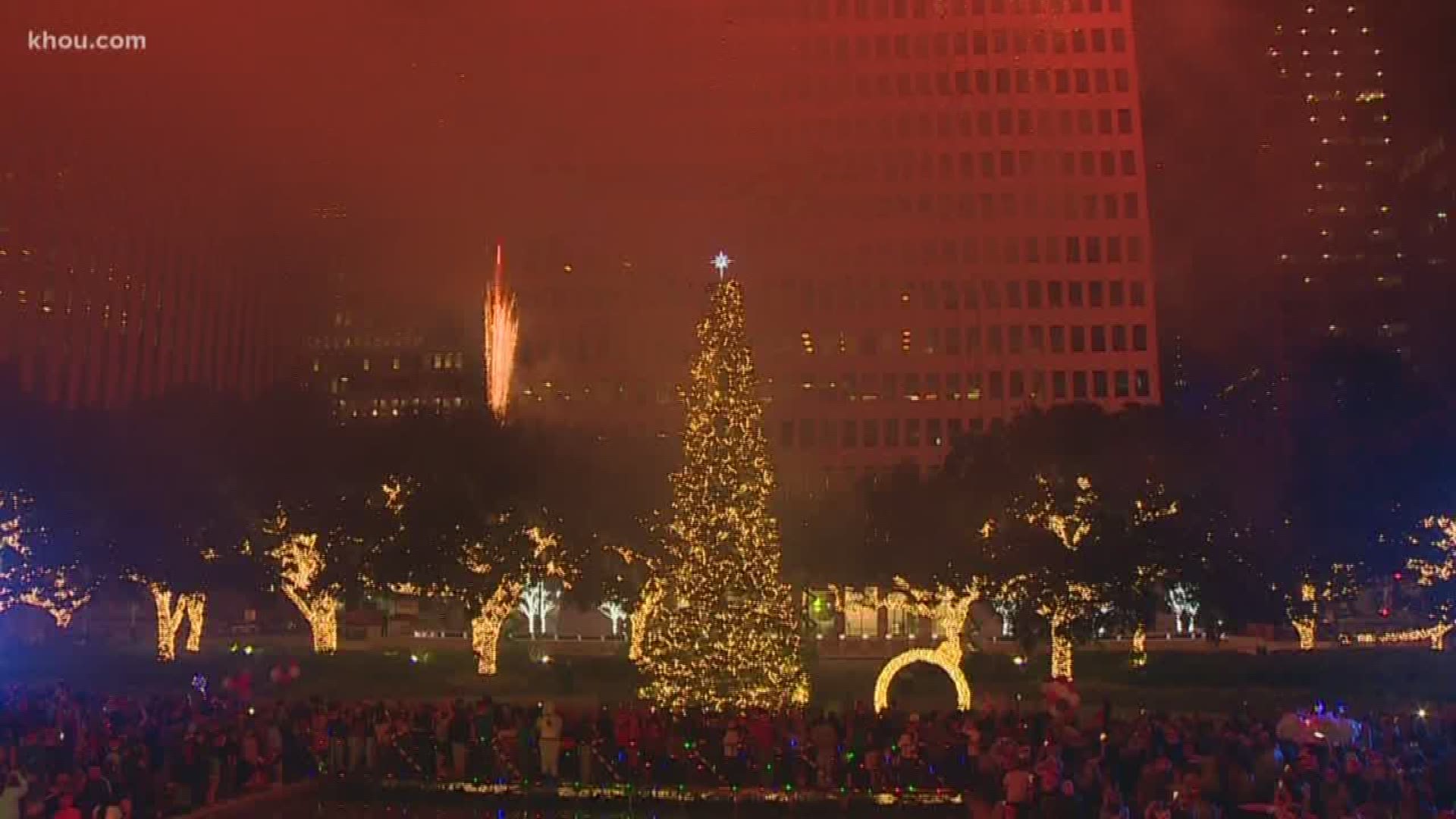 The City of Houston marked 100 years of it's annual tree lighting ceremony with Reliant Lights Mayor's Holiday Spectacular on Saturday.