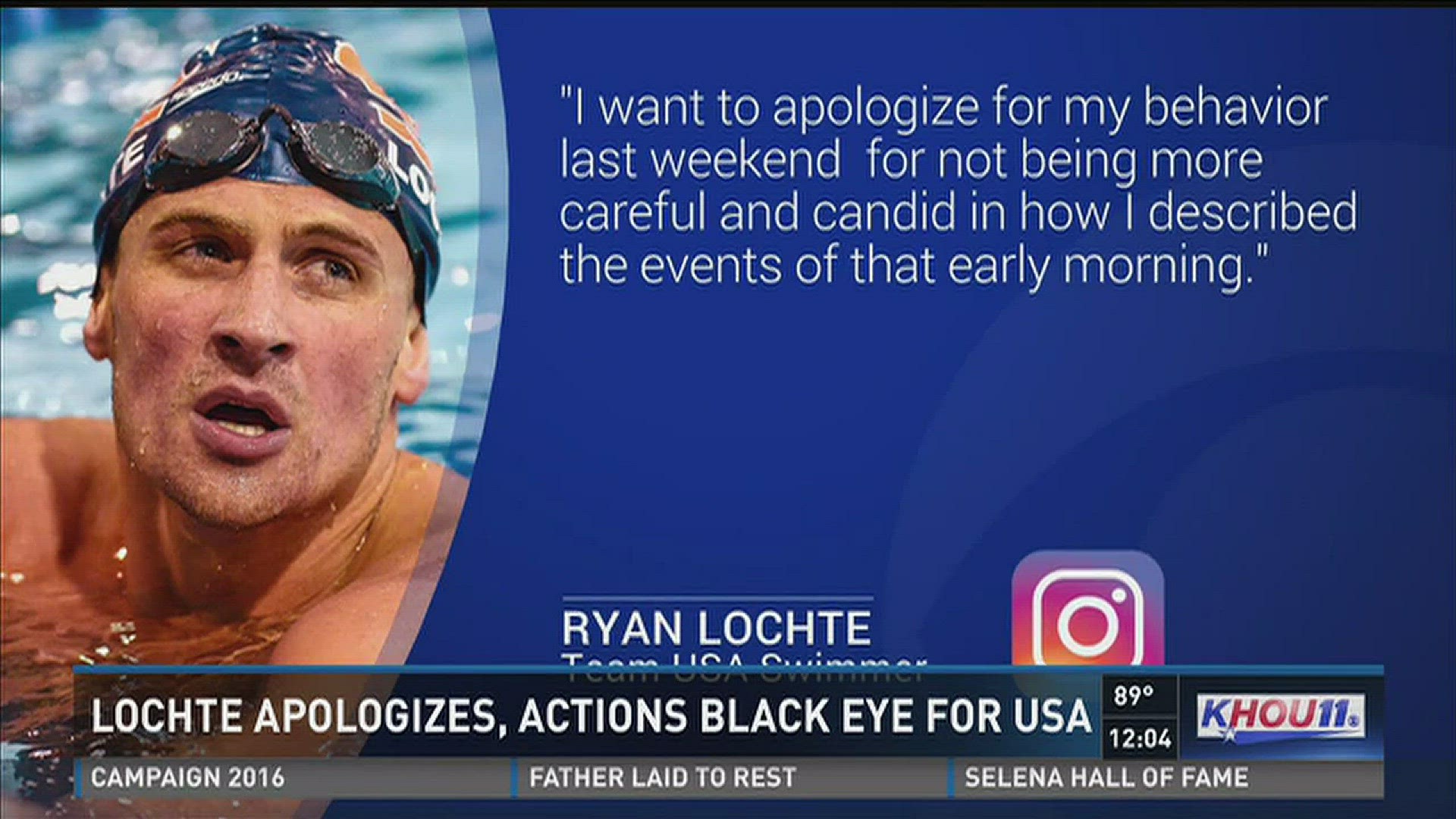 Lochte issues apology for description of alleged robbery at Rio(00)