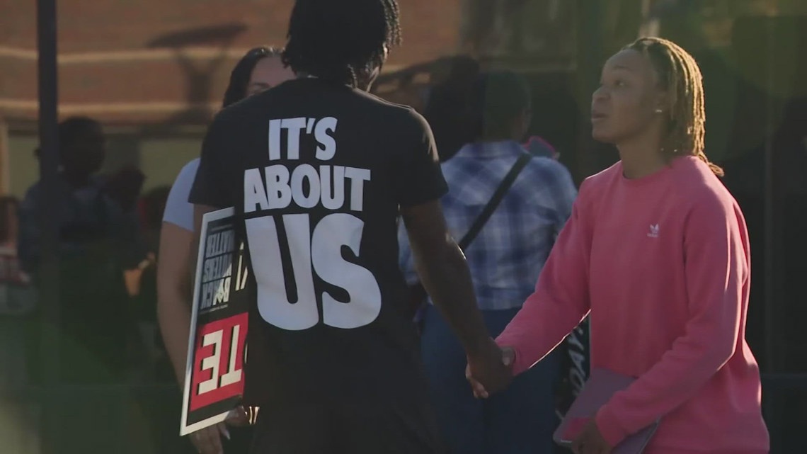 Houston students march to the polls ahead of Texas primary Election Day