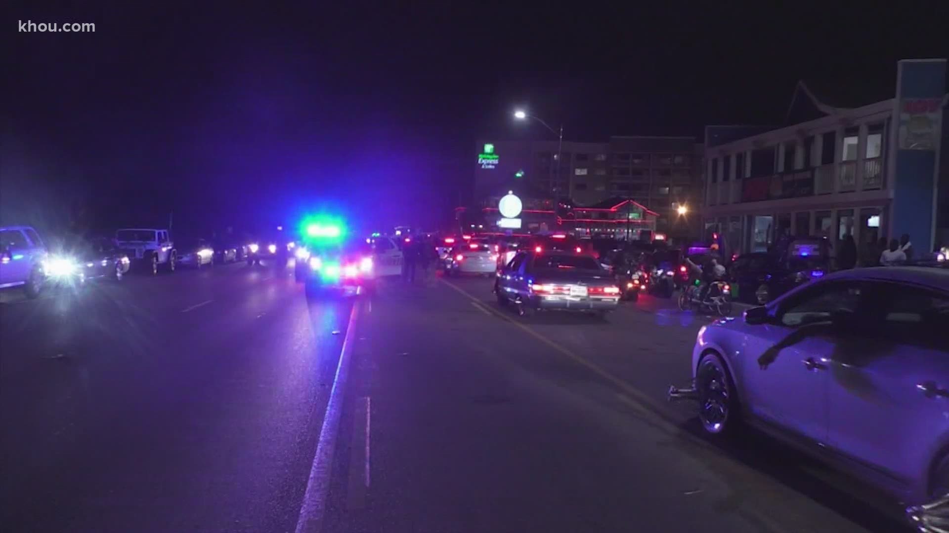 Car club events and summer gatherings led to gridlock and gunfire in Galveston on Saturday night.