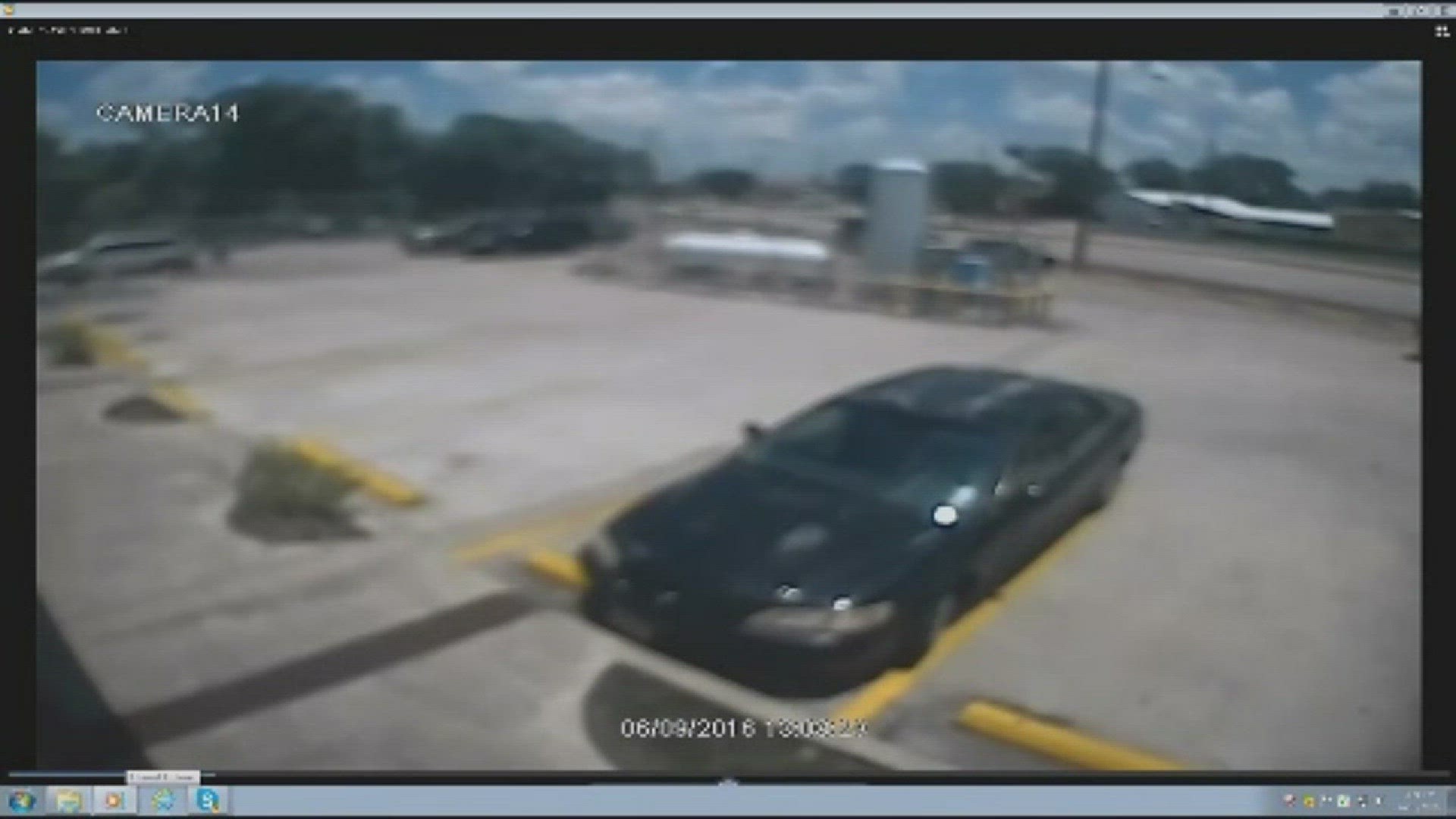 Surveillance video captured the plane crash that killed three people near Hobby Airport on June 9, 2016. Warning - the video is difficult to watch.