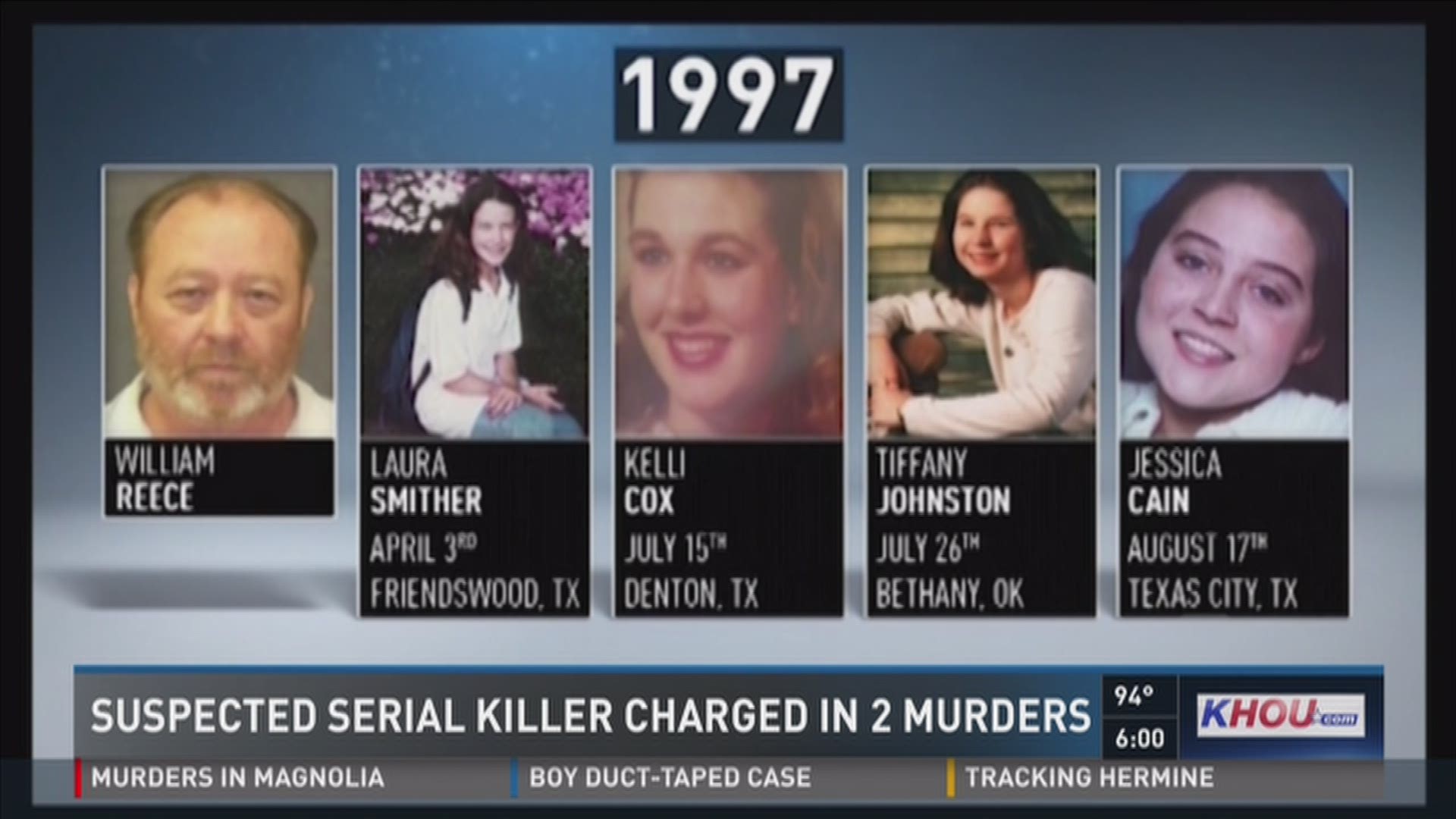 A Galveston County grand jury indicted suspected serial killer William Reece for the murders of two Texas girls.