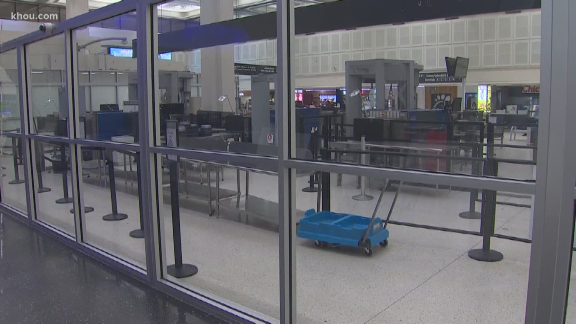 A major travel hub in Houston was disrupted Sunday because of TSA staffing  issues attributed to the partial government shutdown.