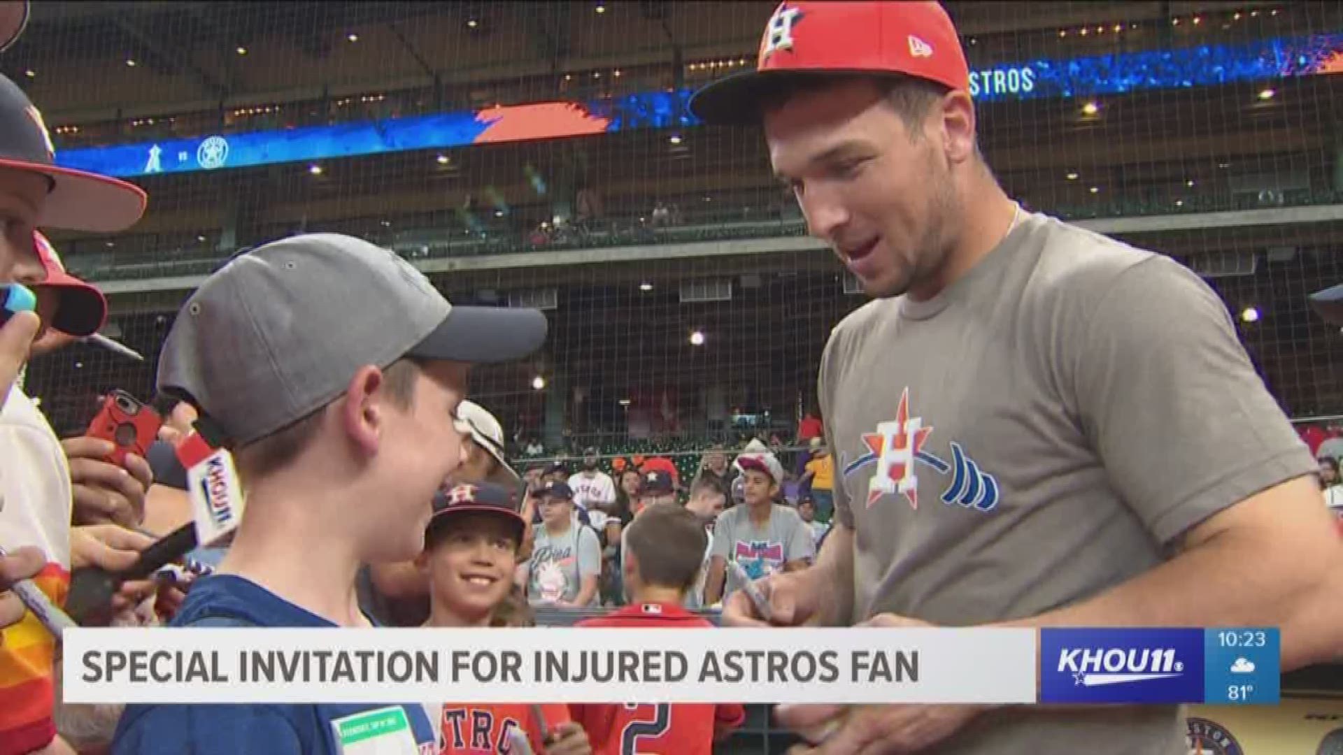 A 7-year-old Astros fan got the ultimate apology from his favorite player Saturday. This after Alex Bregman's line drive hit him straight in the jaw.