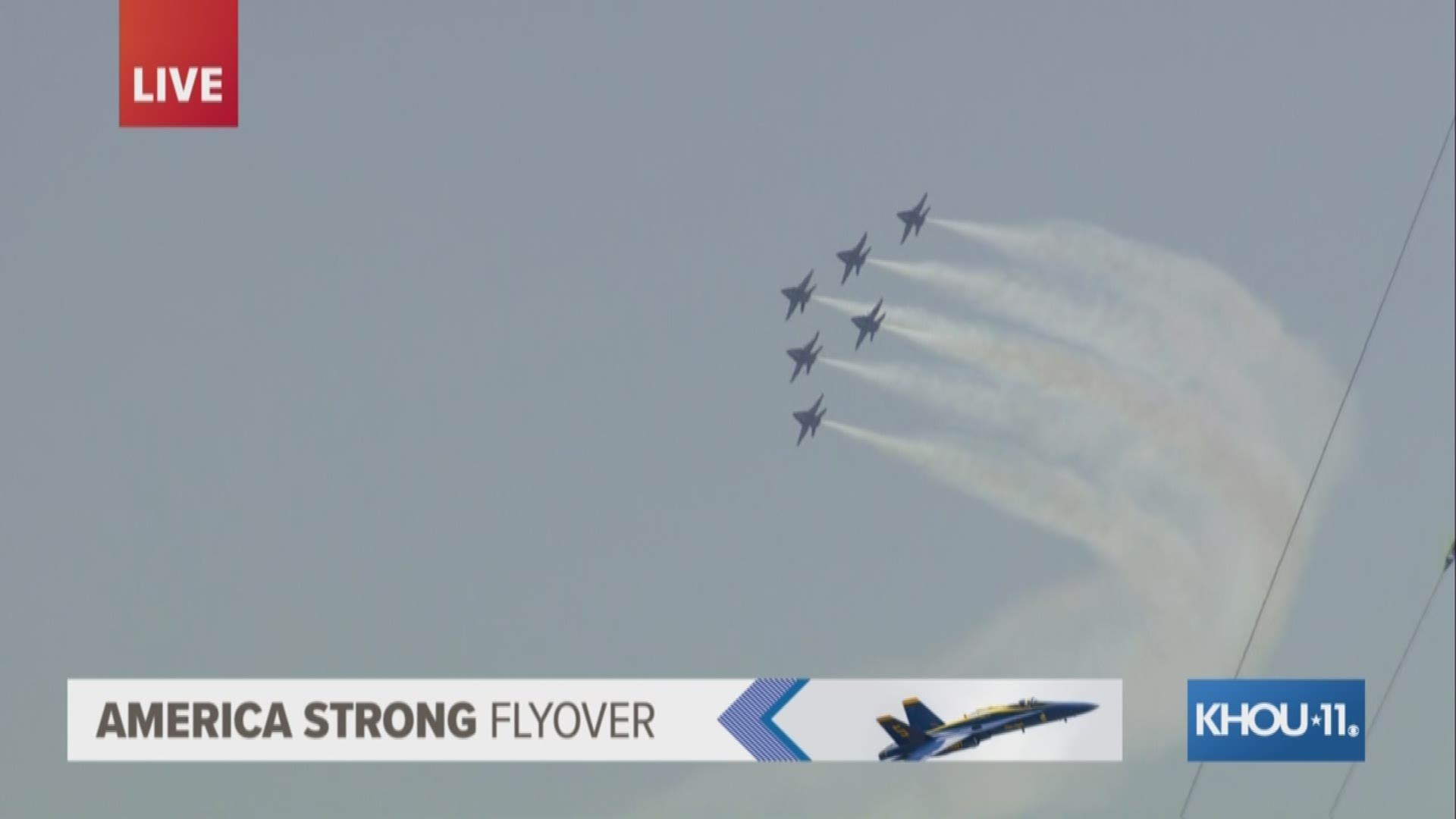 This is video of the Blue Angels as they flew over the Houston area on Wednesday.
