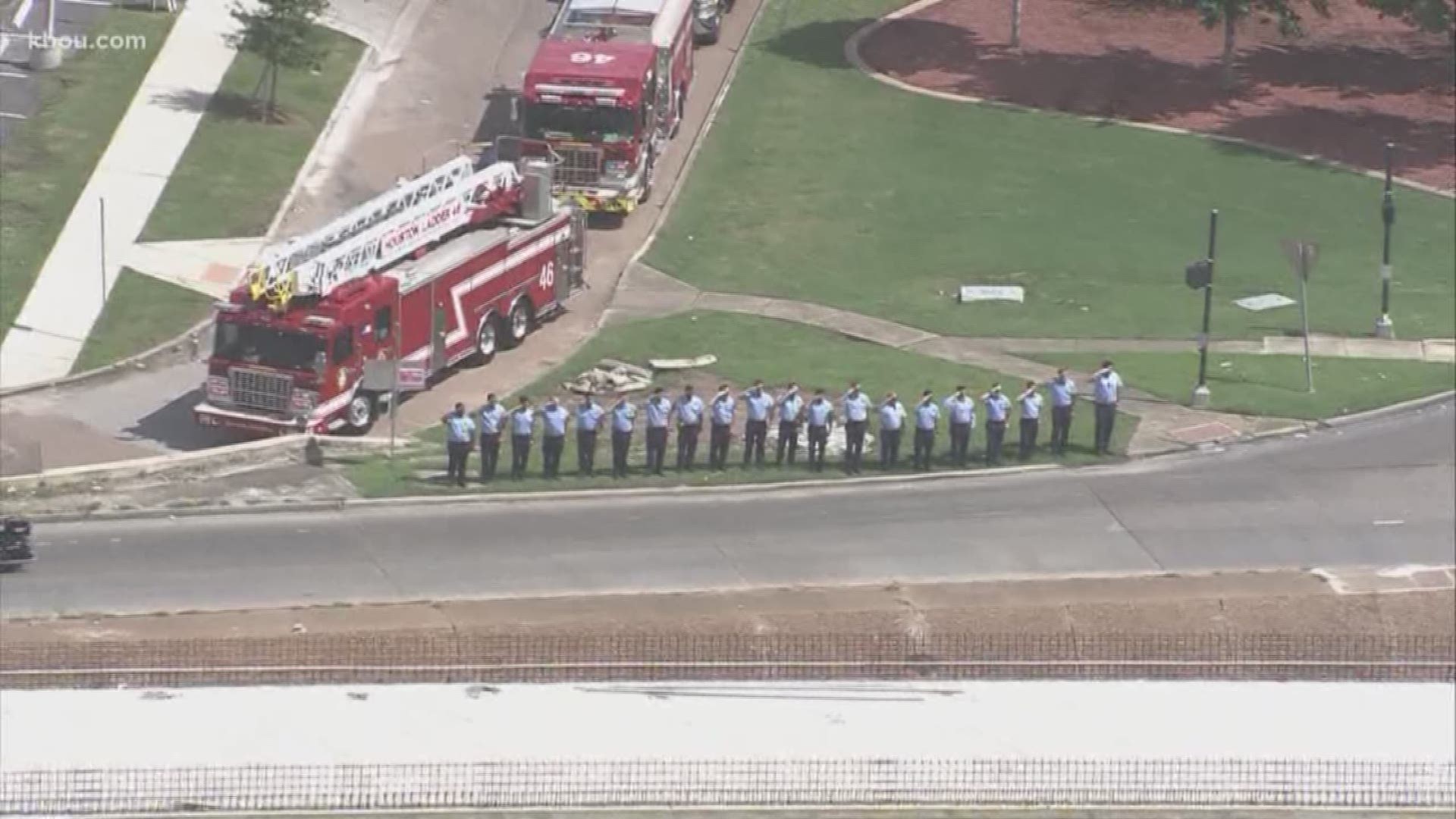 A solemn procession from Houston to Tomball honored a firefighter who died over the weekend. Kenneth Stavinoha, 36, collapsed outside Station 27 after a heart attack