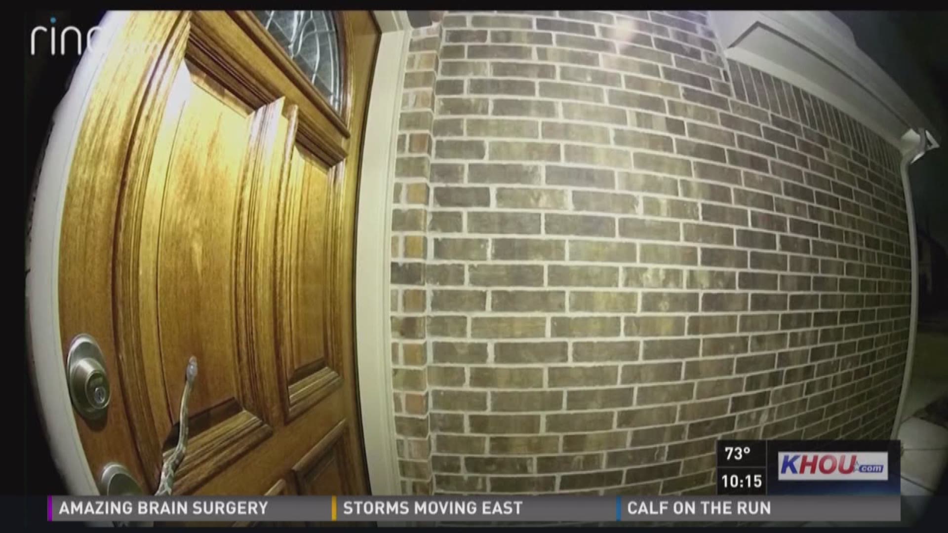 It's always a little unnerving when you get an alert in the middle of the night that someone is at your door, but one woman in Spring wasn't ready for what she saw when she checked her doorbell camera.