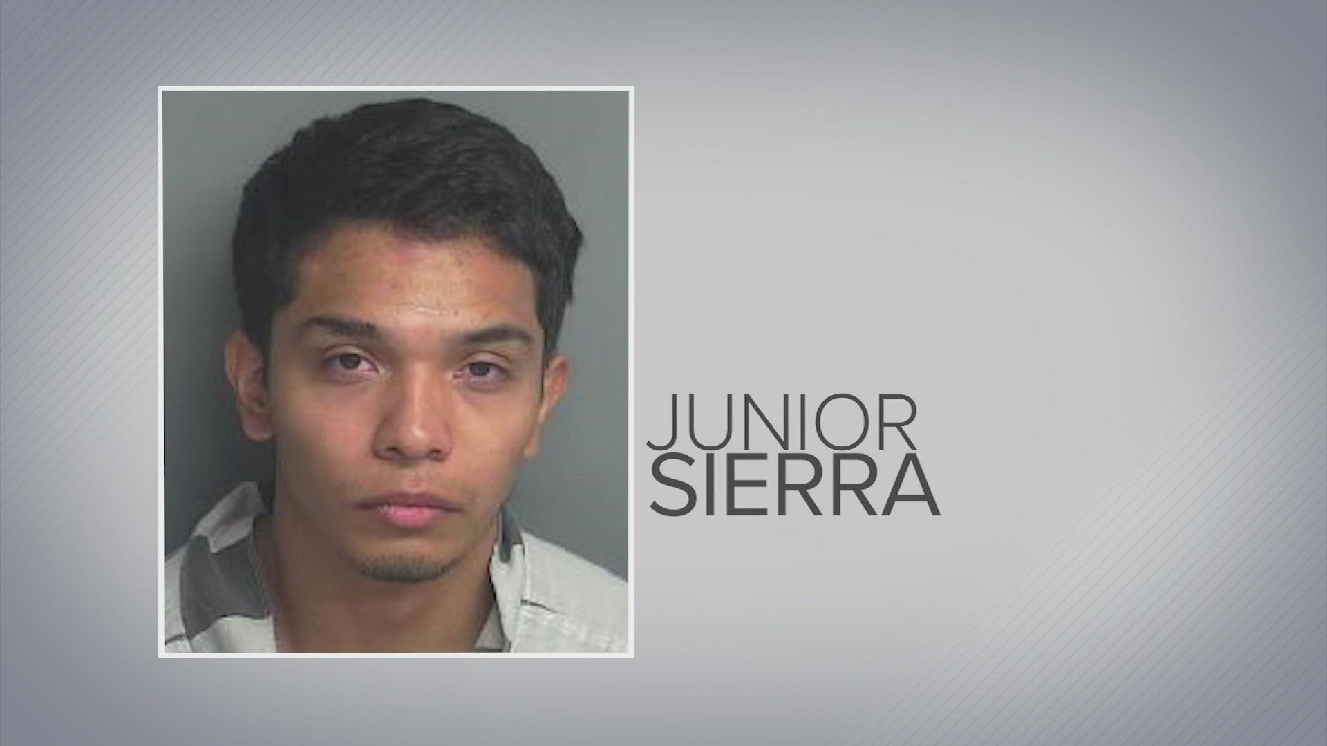 Authorities said Junior Sierra, 25, worked and lived at the apartment complex. They said he broke into a unit, took his pants off and climbed into bed with a girl.
