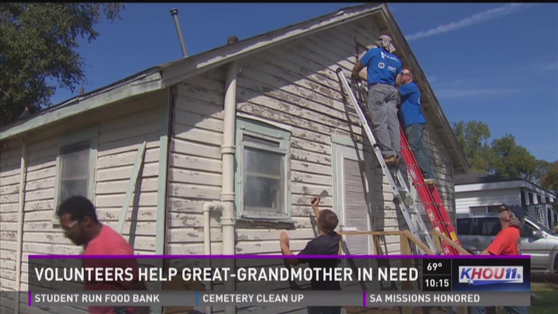Volunteers helped to rebuild an 80-year-old woman's home on Saturday. The volunteers were with KHOU 11 and IBEW Local 716.