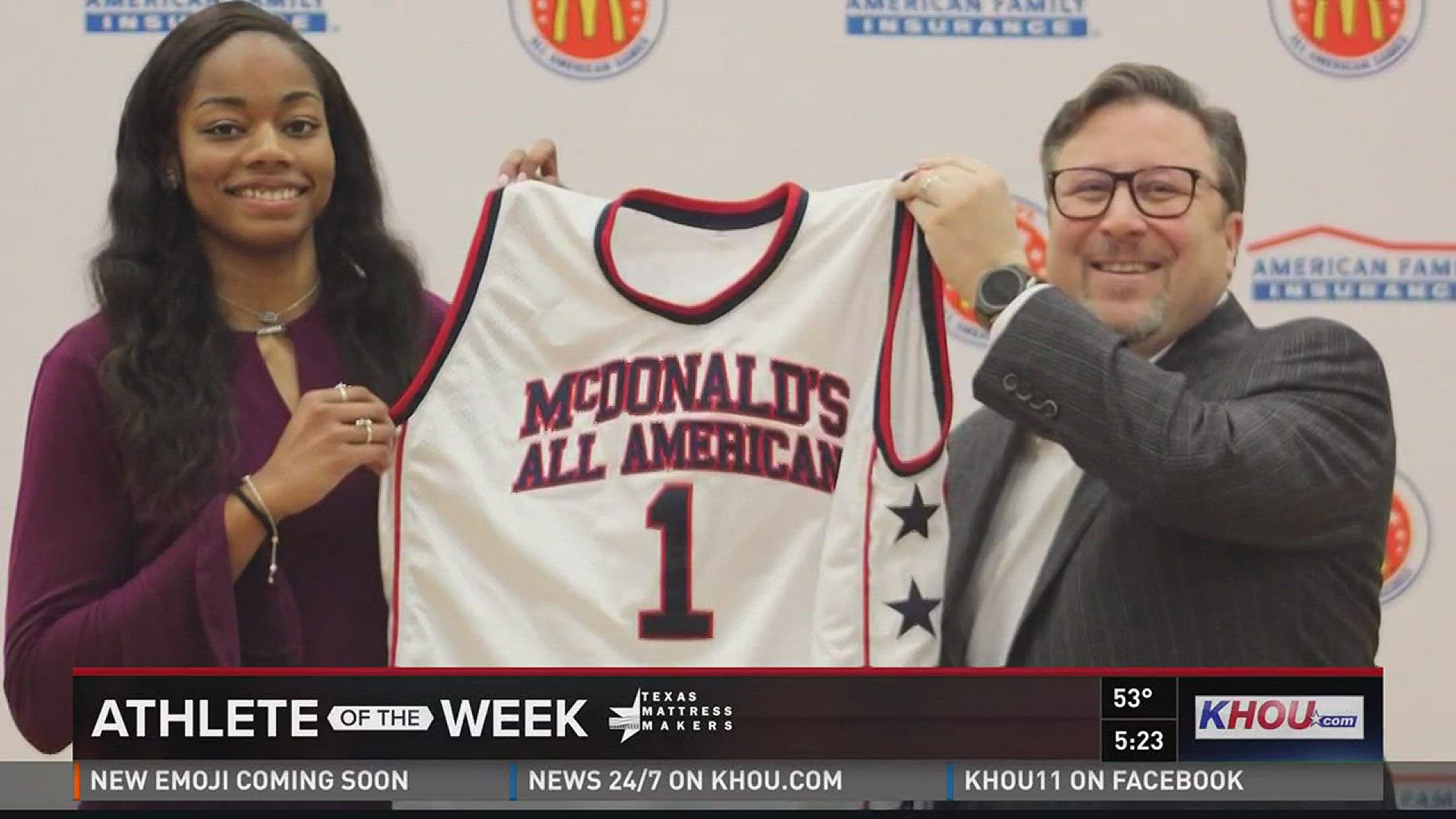Charli Collier, who plays basketball for Barbers Hill, is our Athlete of the Week. Charli has played for Team USA, scored over 3,000 points in her young career and got offered a scholarship to Texas in the 8th grade. Just this week, she was named a McDona