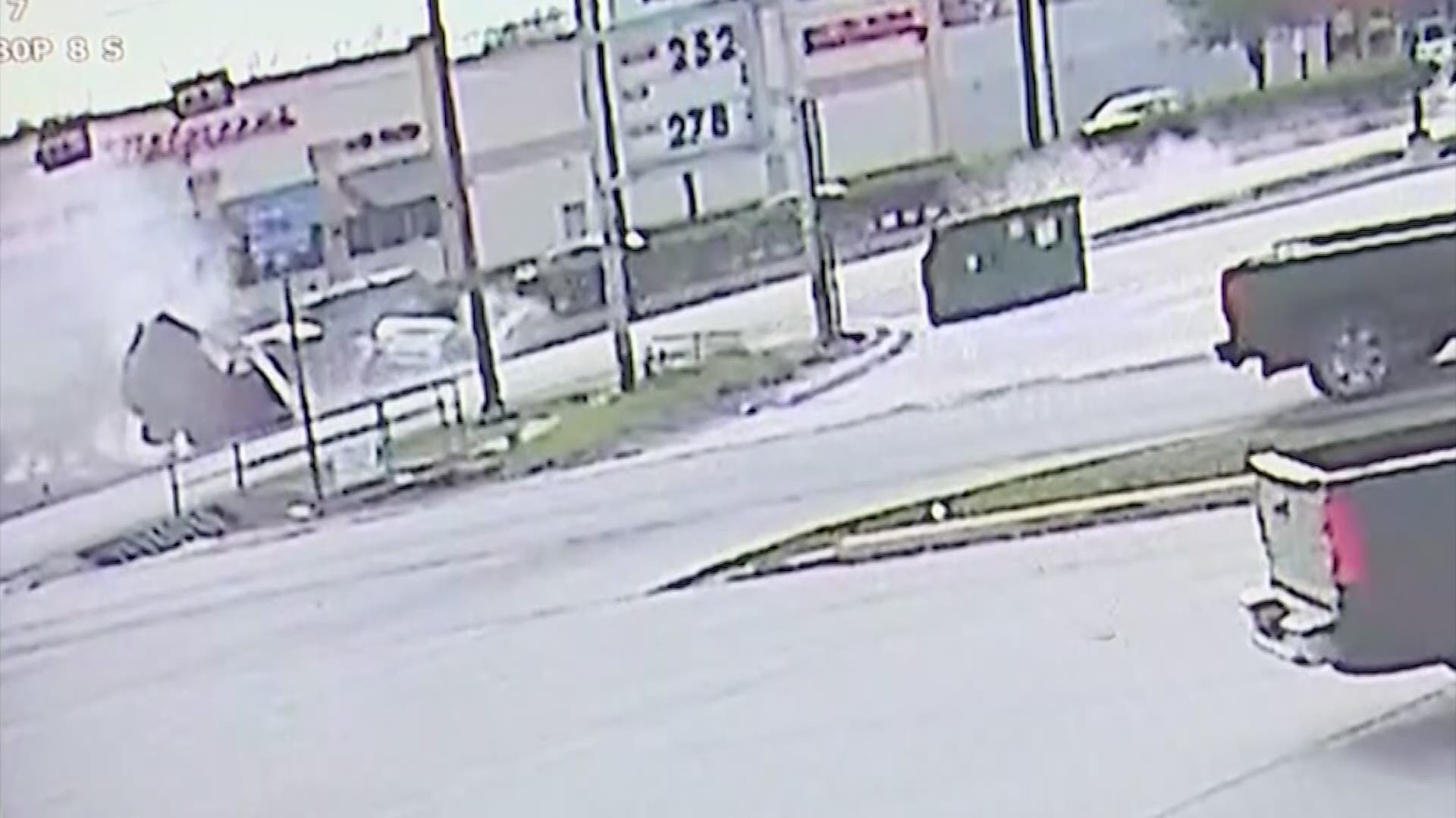 Surveillance video shows a crash in Aldine that killed a 30-year-old woman. Officials say a 14-year-old driver is to blame for the crash.
