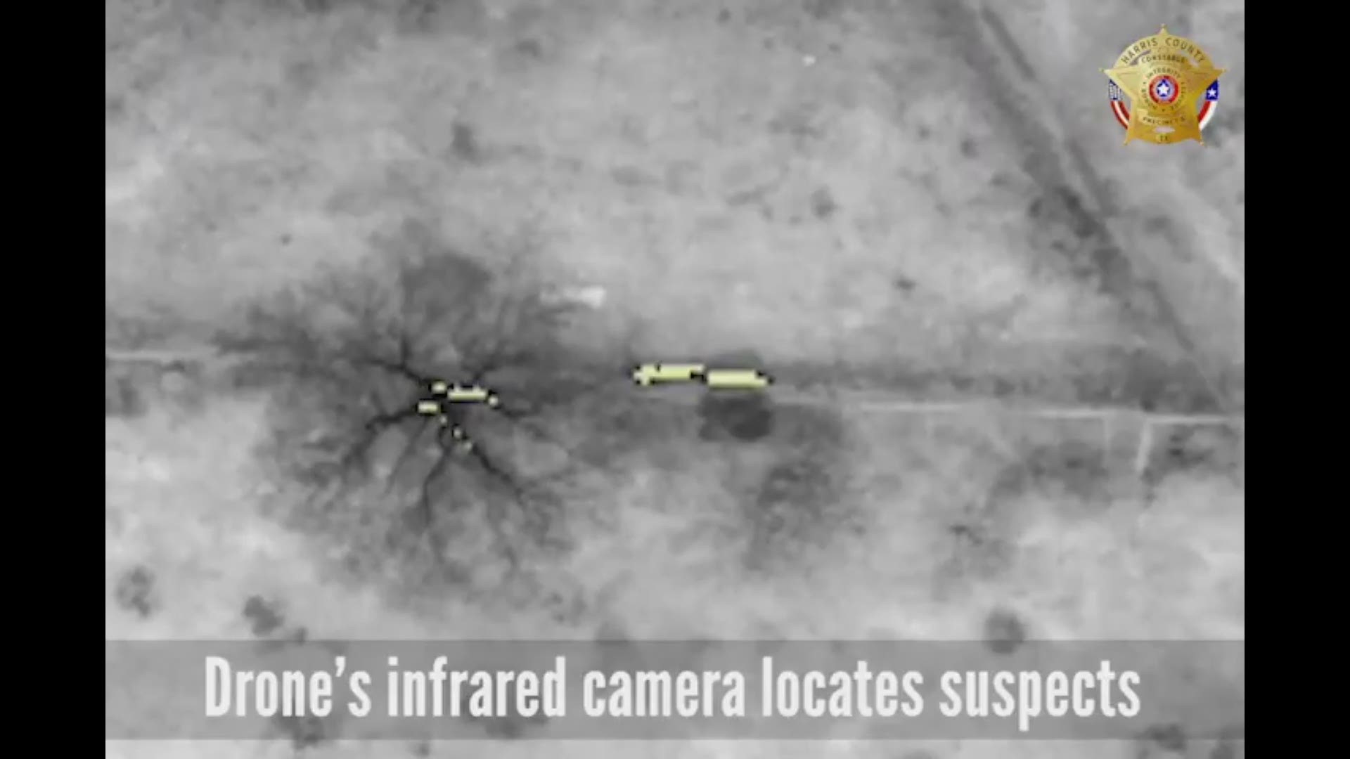 The drone video helped deputies find two suspects who were hiding in a backyard.