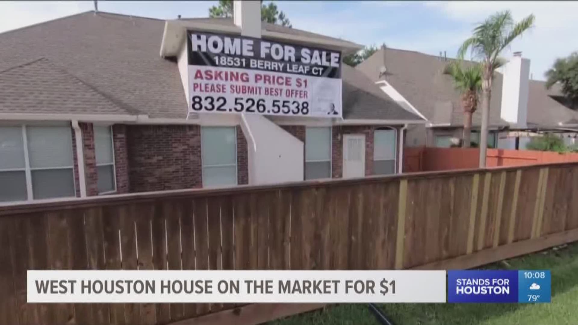 Someone is selling a newly renovated house in west Houston's gated Estates of Cullen Park community for one dollar.