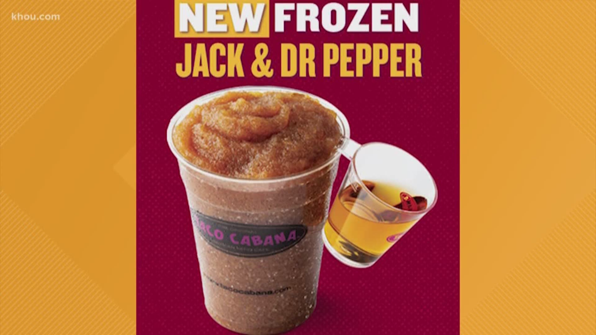 If you're 21 and over and looking to start your July off on the stronger side, Taco Cabana has a new menu item to kick off the month. You've probably heard of 'Jack and Coke,' but what about a frozen 'Jack and Dr. Pepper'? Well, the food chain is serving up exactly that! Starting Monday July 1, you can drop a few dollars on the alcoholic drink.