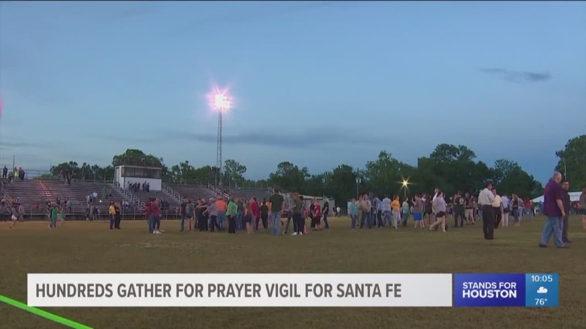 Hundreds of people gathered Wednesday night to honor the victims of the Santa Fe High School shooting.