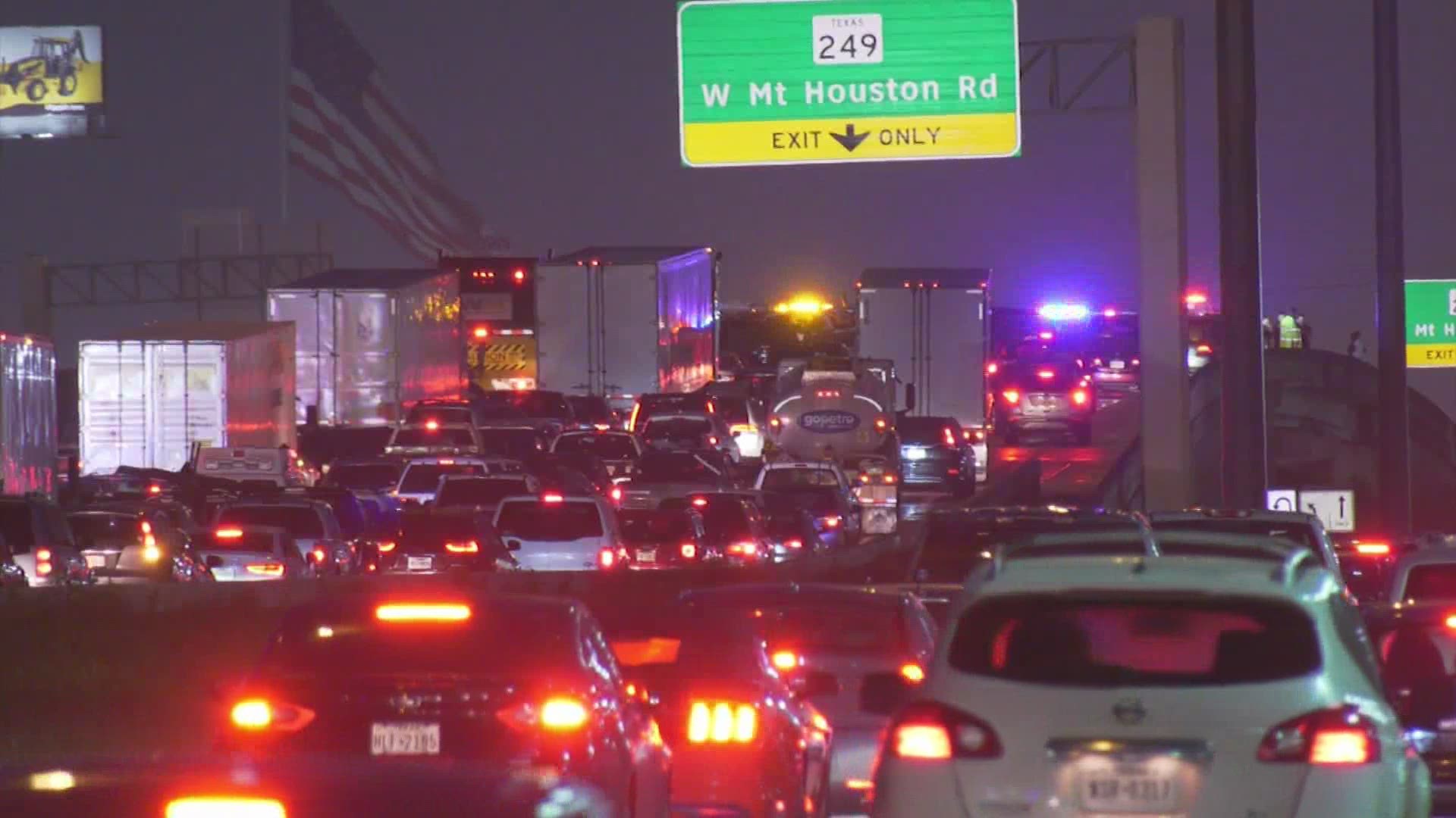 One person dead in crash on North Freeway at Gulf Bank Road