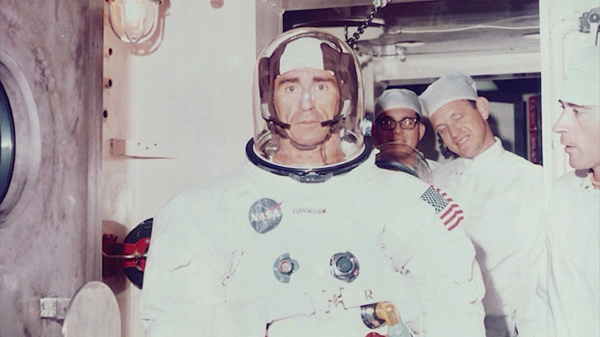 Cunningham was one of three astronauts aboard the 1968 Apollo 7 mission, an 11-day spaceflight that beamed live television broadcasts as they orbited Earth.