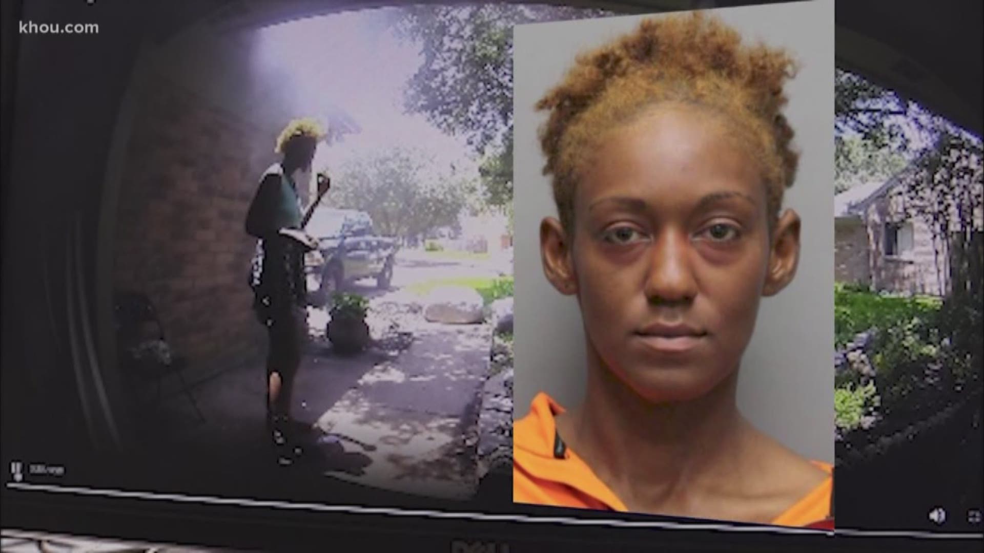 A woman is charged with arson after investigators say she showed up at a stranger's home and set fire to an Amazon delivery sitting on the front porch.