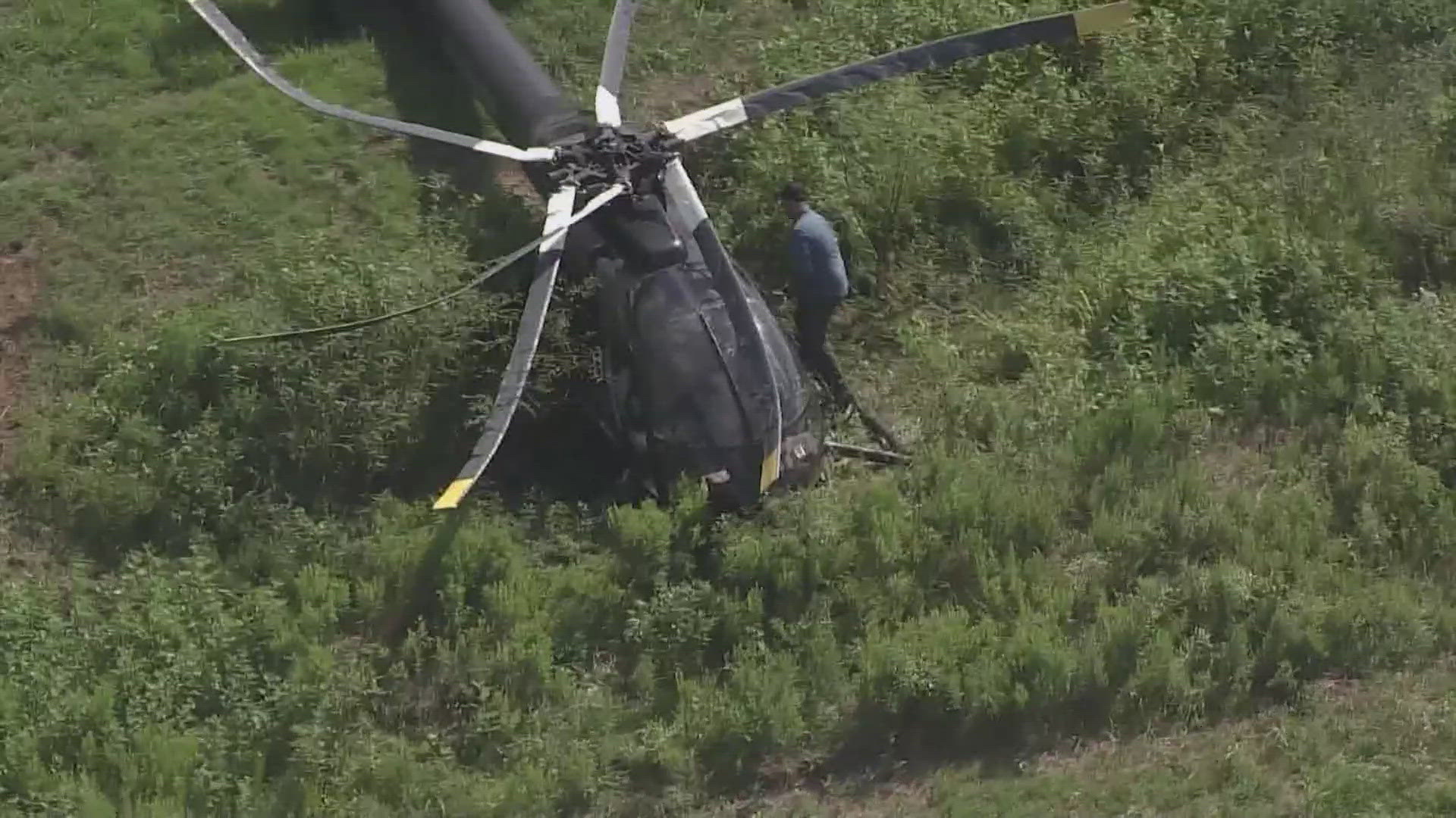 Harris County Sheriff Ed Gonzalez said crews were doing a training exercise Monday night at Eagle Lake when the helicopter made a "hard landing."